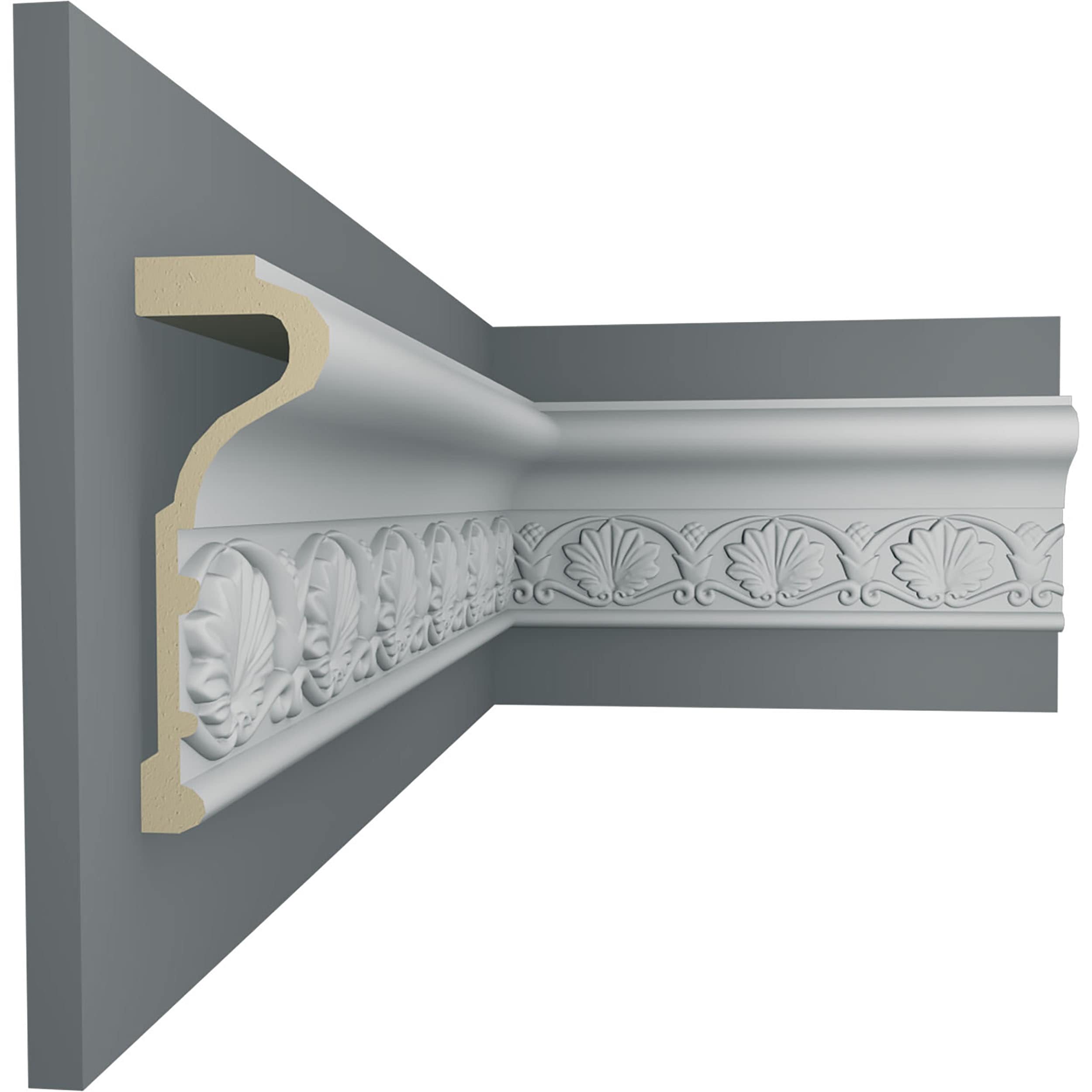 Ekena Millwork 4"H x 1 3/8"P x 94 1/2"L, (3" Repeat), Emily Chair Rail