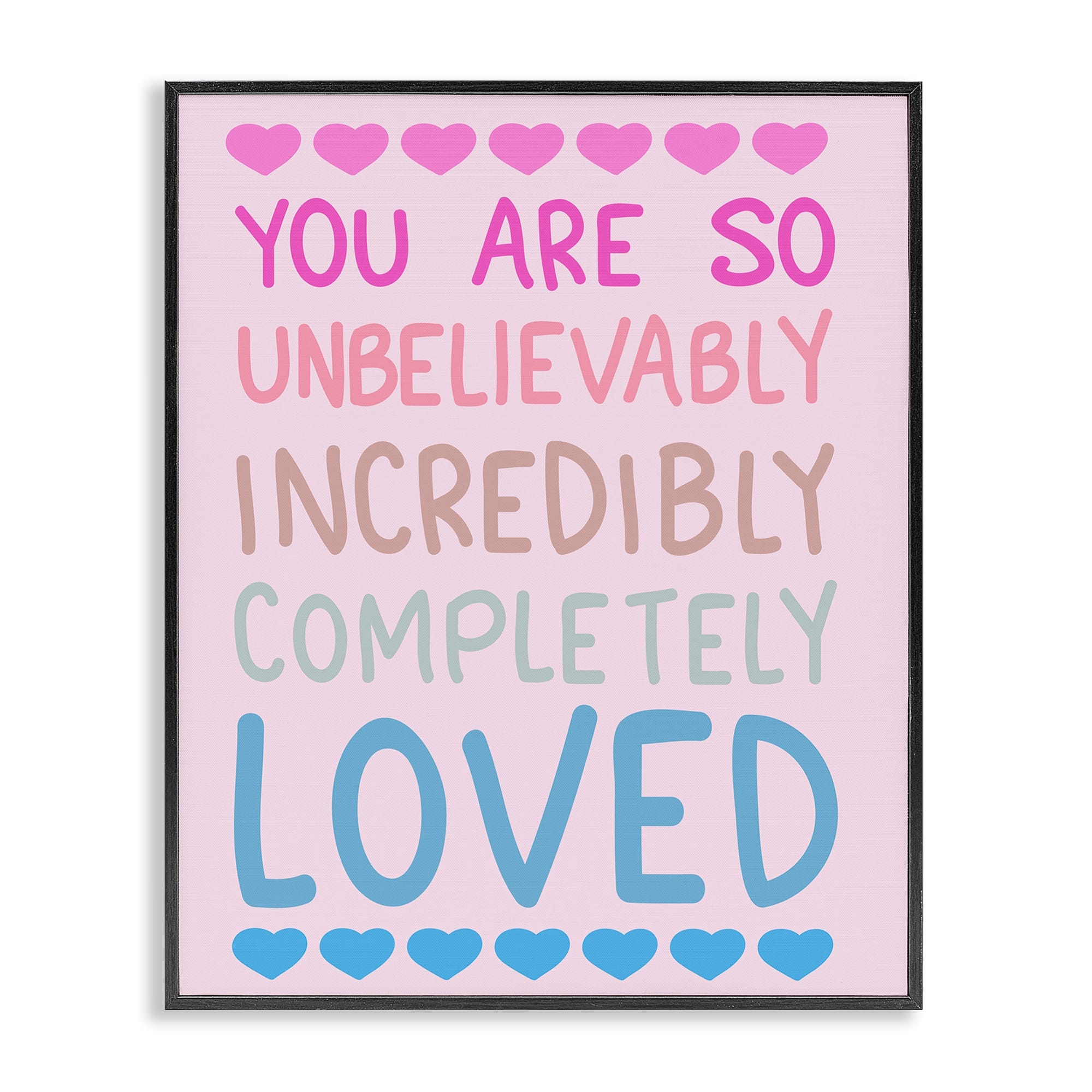 Stupell Industries BS-417-FR-11X14 Incredibly Loved with Hearts Black Framed Giclee Art By Sweet Melody Designs 11 x 14