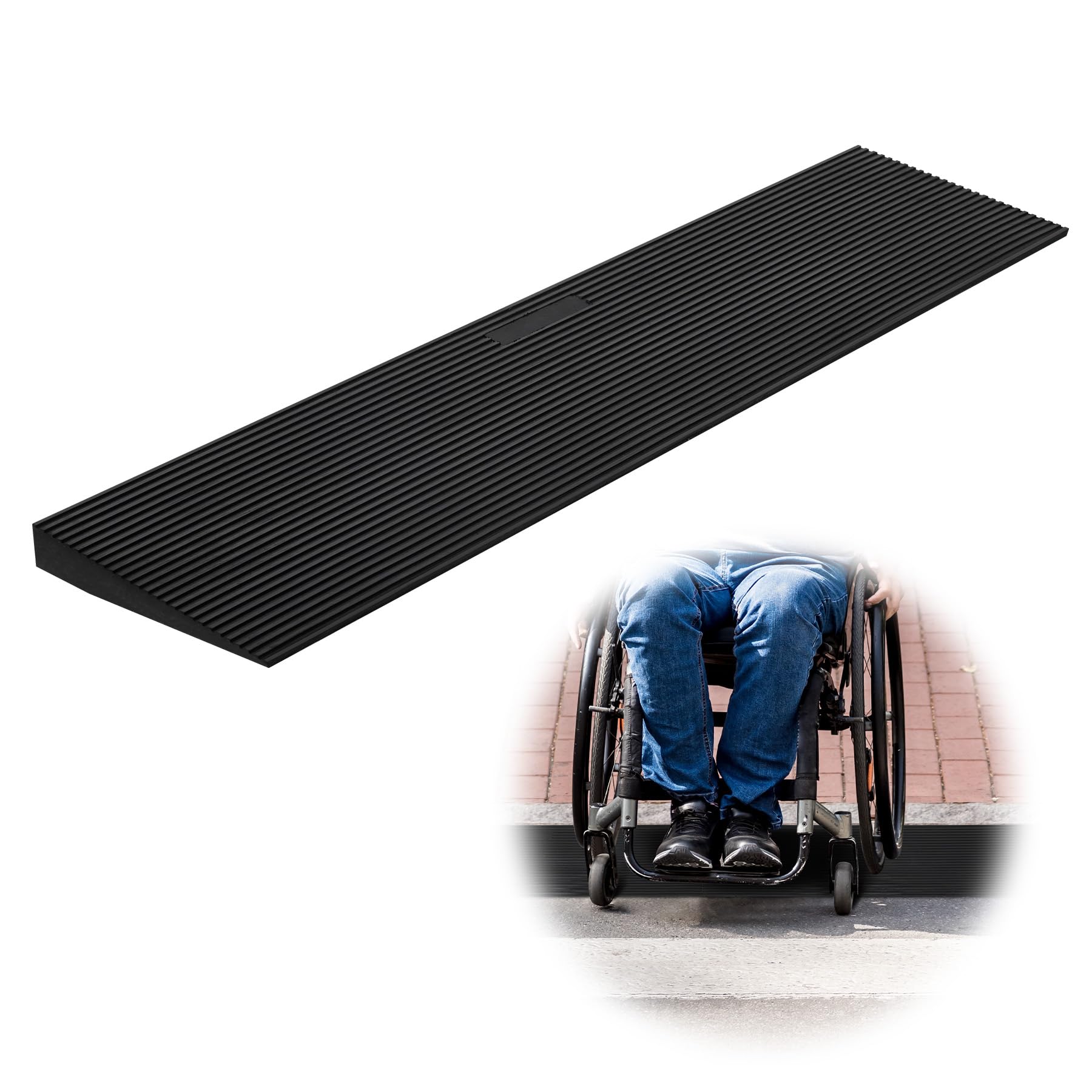Garvee Rubber Threshold Ramp for Doorways Non-Slip Wheelchair Ramp Suitable for Driveways Curbs Sweepers Durable Safe Accessibility Solution