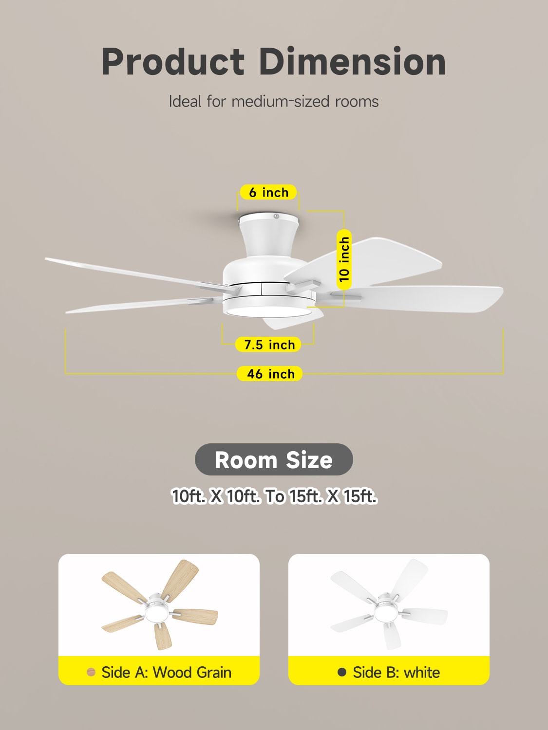 TALOYA TLY46-WE-5X-T5 Ceiling-Fans - View #6