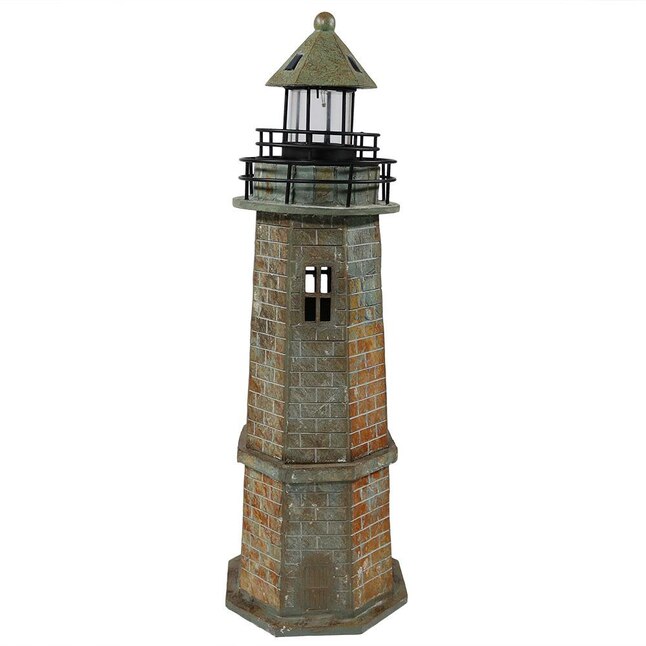 Brown Lighthouse Garden Statue, Wooden Lighthouse Lawn Ornaments