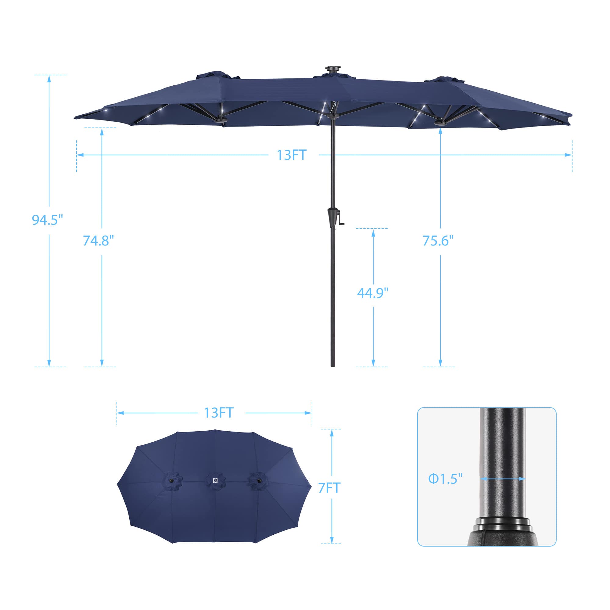Aok Garden LWP-SM-LED400NY Umbrellas-2 - View #2