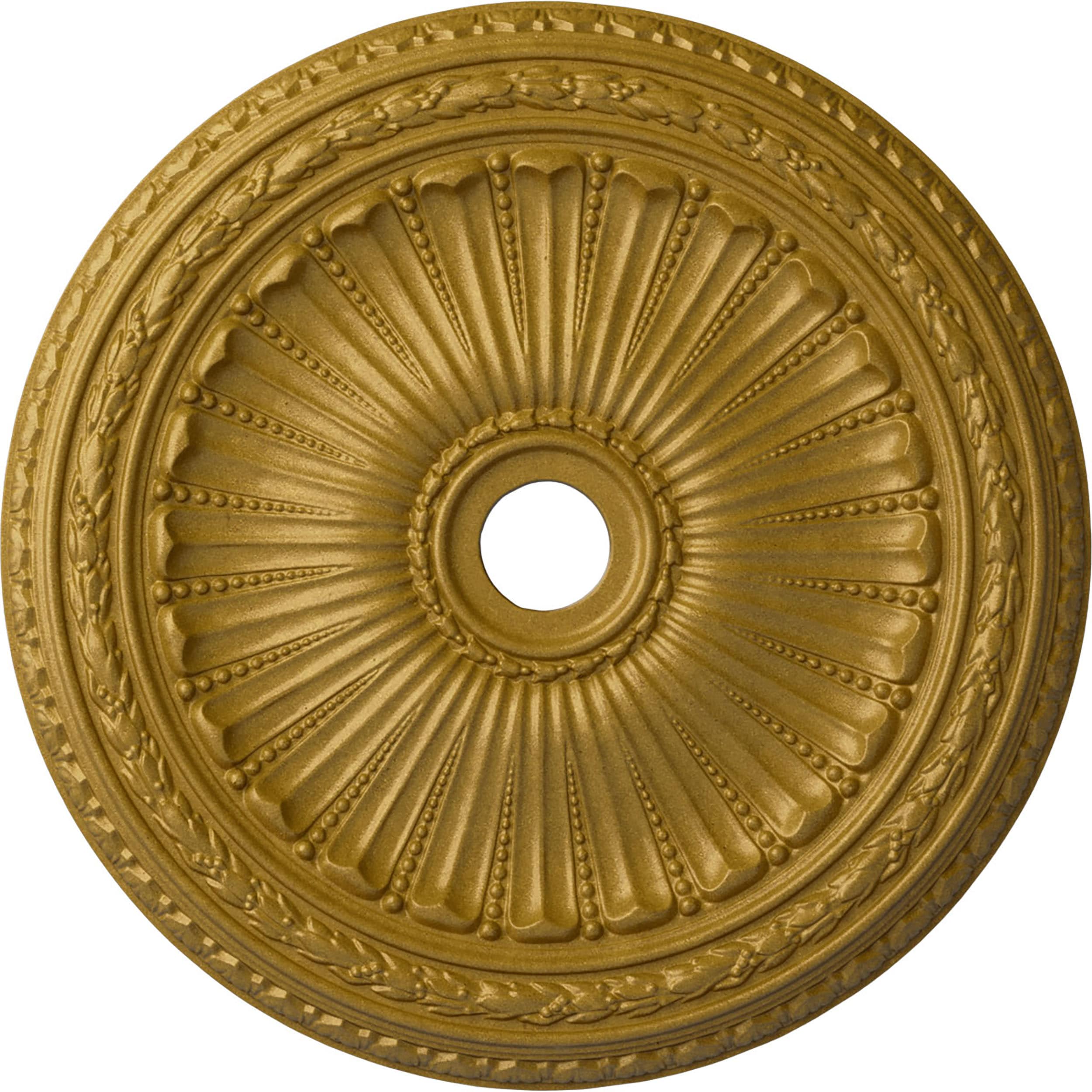 Ekena Millwork CM35VIPGS Viceroy 35.125-in W x 35.125-in L Painted Pharaohs Gold Polyurethane Whole Ceiling Medallion