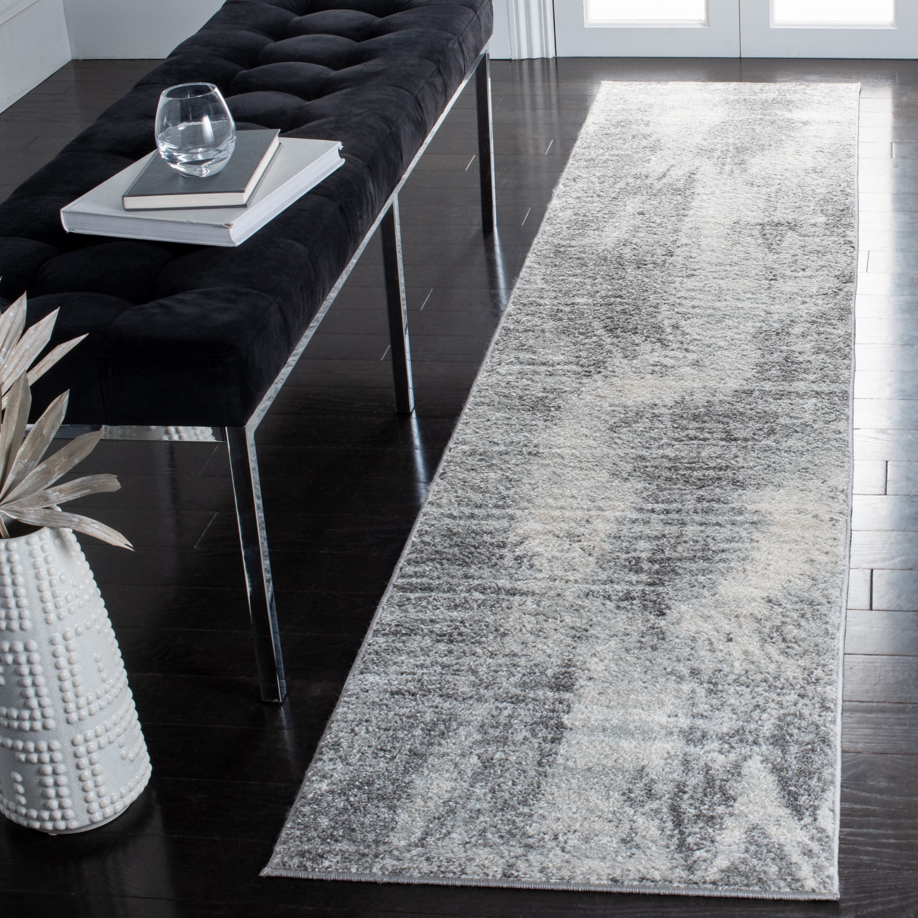 Safavieh TUL228A-29 Tulum Avdotja 2 x 9 (ft) Loomed Polypropylene Ivory/Gray Rectangular Indoor Distressed/Overdyed Coastal Runner rug