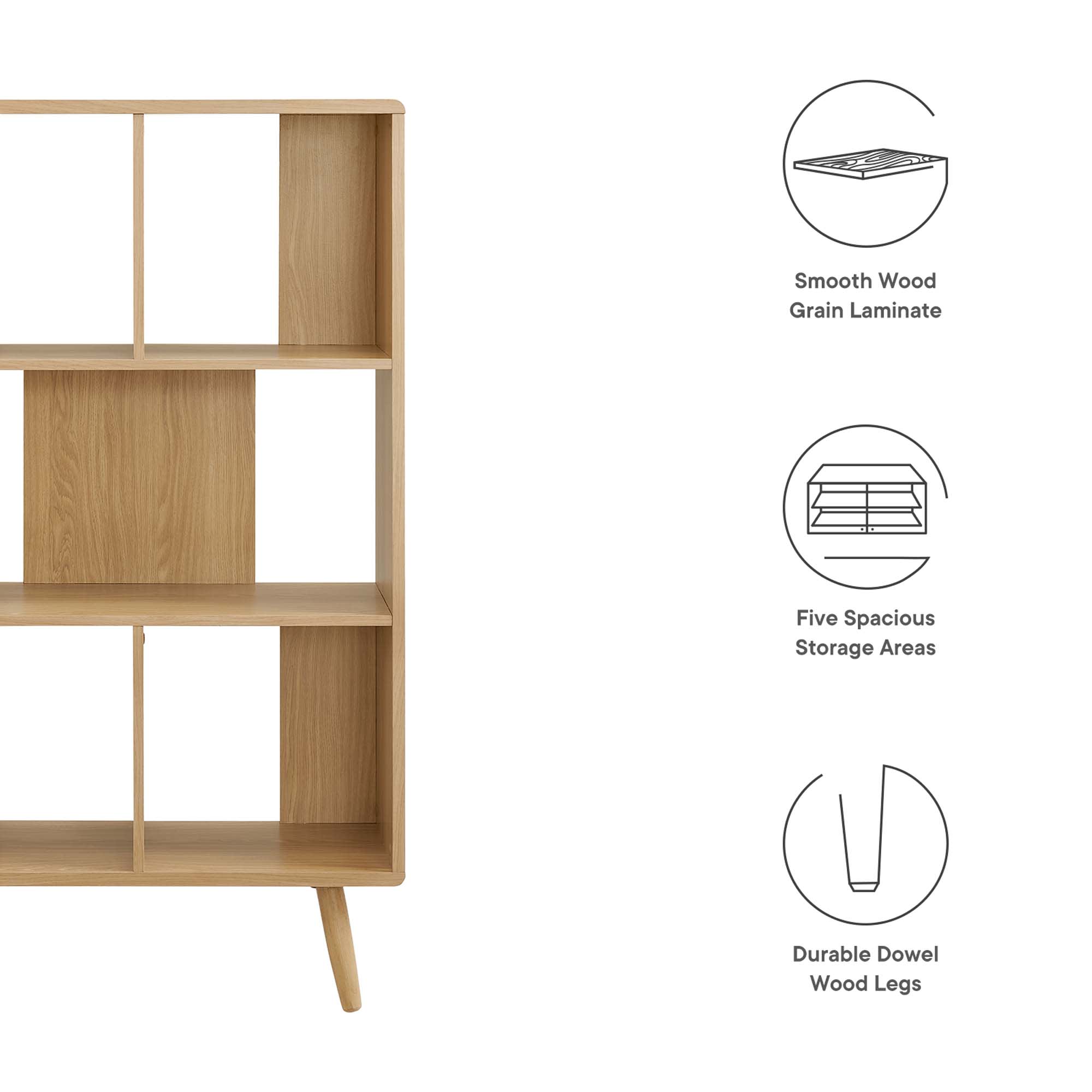 Modway EEI-5743-OAK bookcases - View #2
