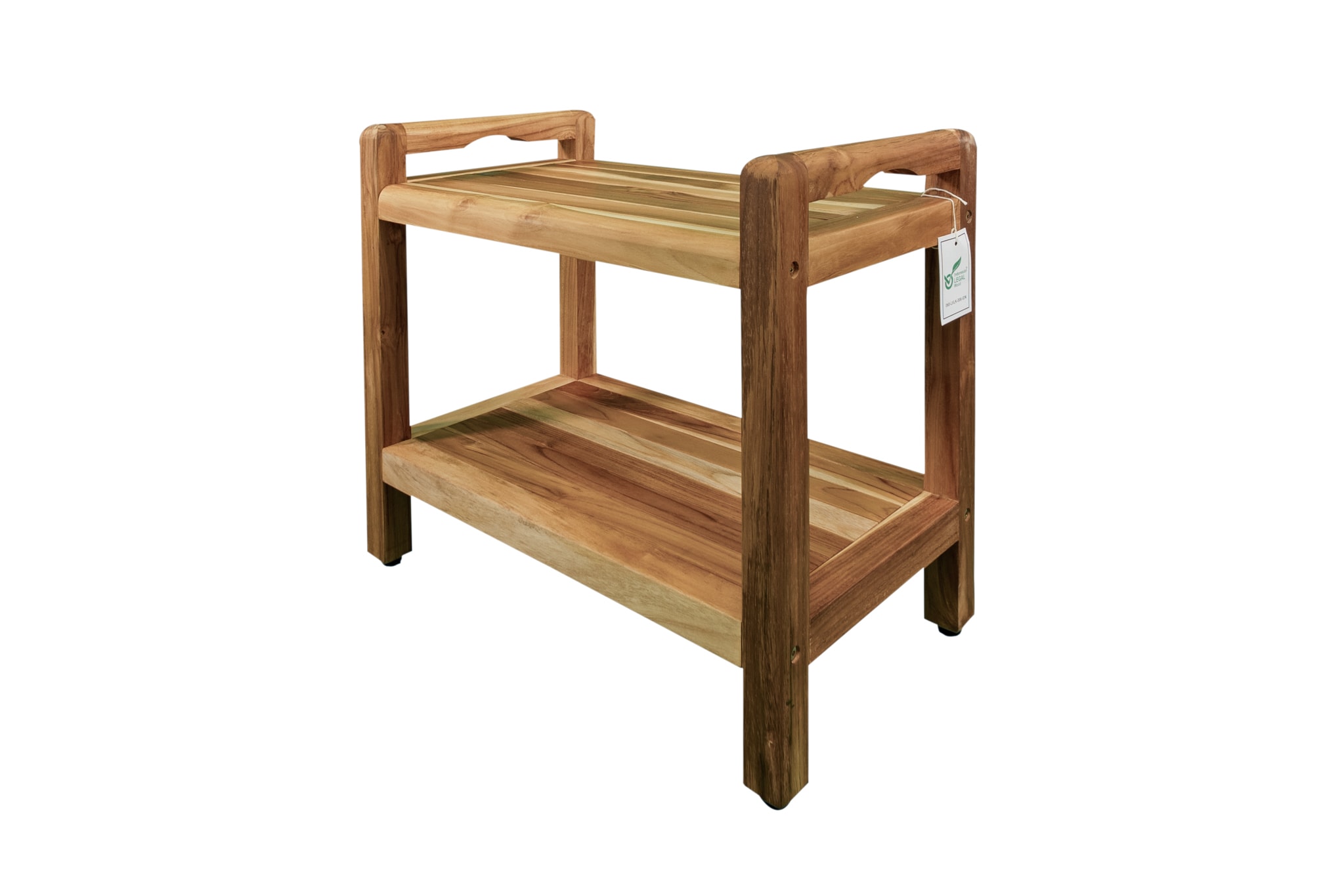 EcoDecors ED984-L Natural Teak Freestanding Shower bench