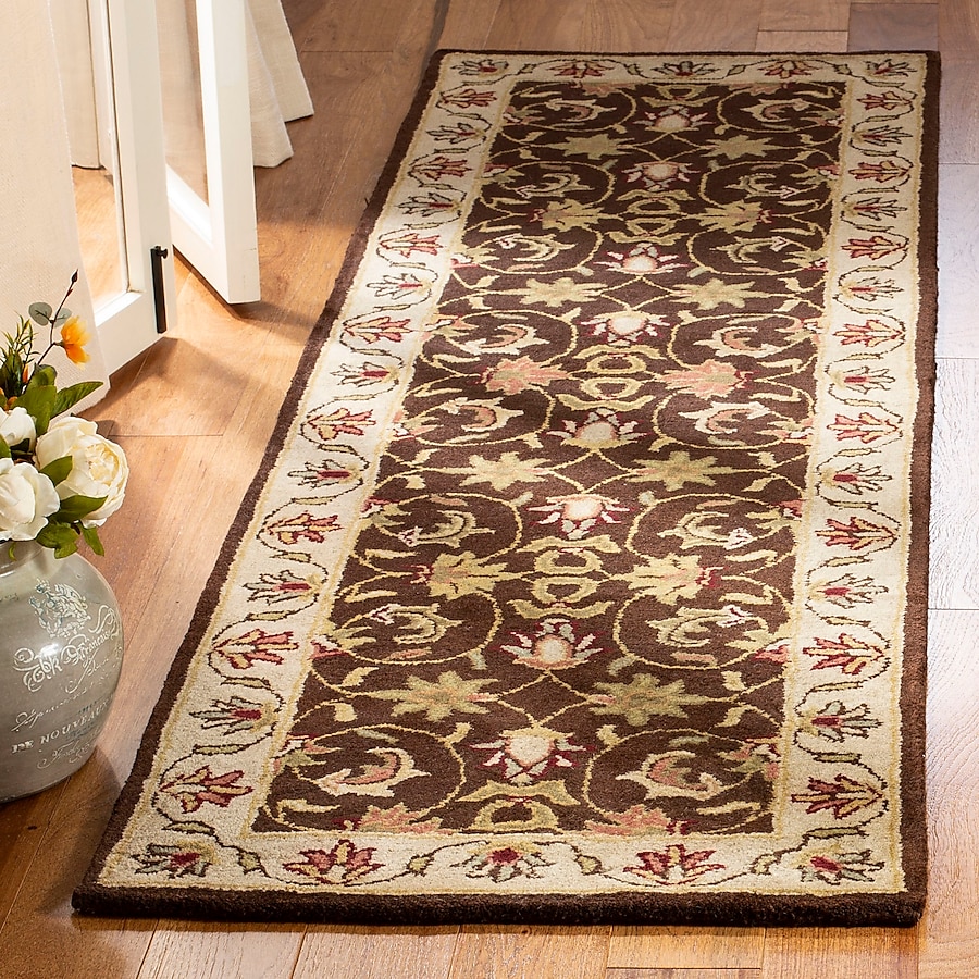 Safavieh Heritage Noida 2 x 6 Brown/Beige Indoor Floral/Botanical Oriental Handcrafted Runner Safavieh Heritage Noida 2 x 6 Brown/Beige Indoor Floral/Botanical Oriental Handcrafted Runner