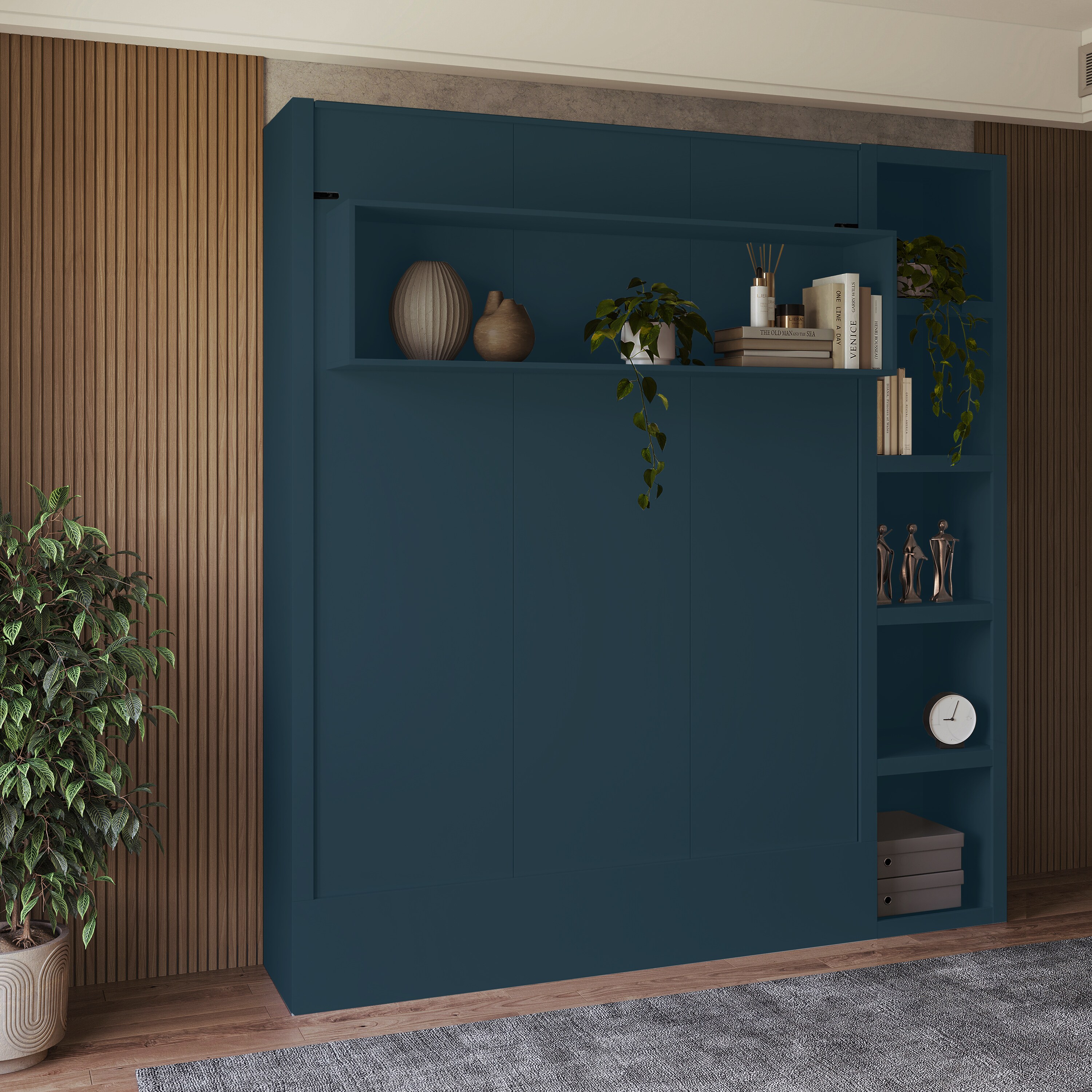 Oakland Living Blue Queen Wood Murphy Bed in the Beds department at ...