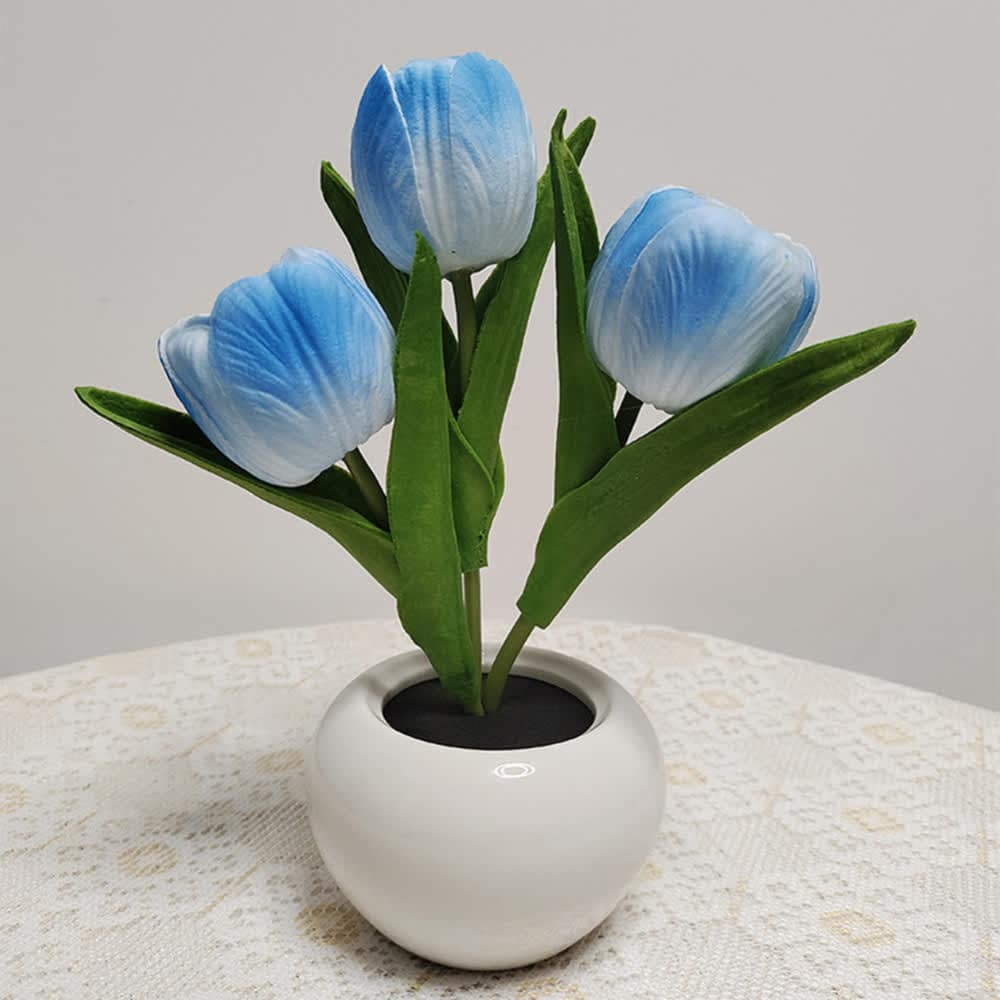 WhizMax WLS-FQZOL-MX6K37QX0 Led Simulation Tulip Night Light Fake Flower Table Lamp Ornaments