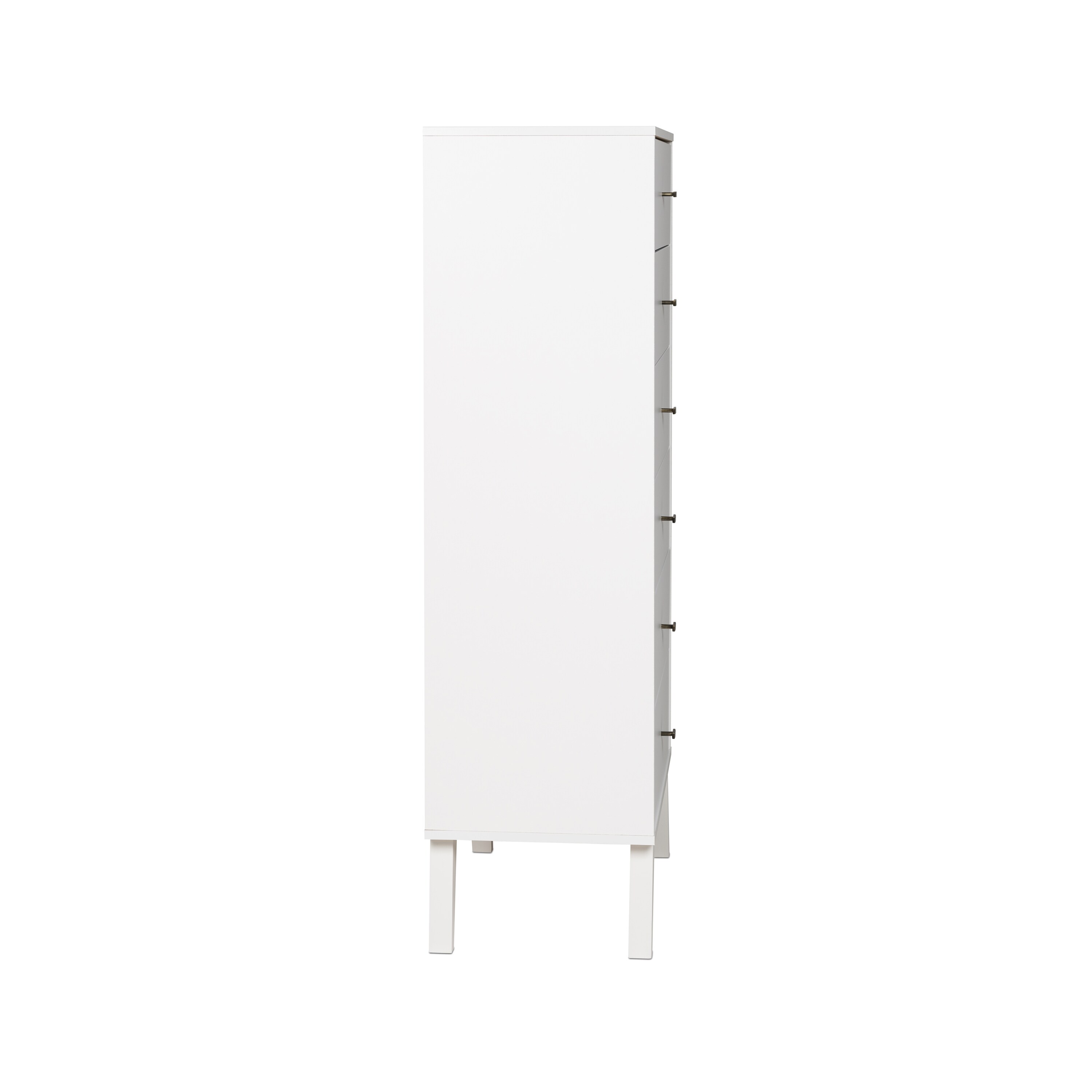 Milo Mid-Century Modern Tall 6-Drawer Lingerie Chest in White