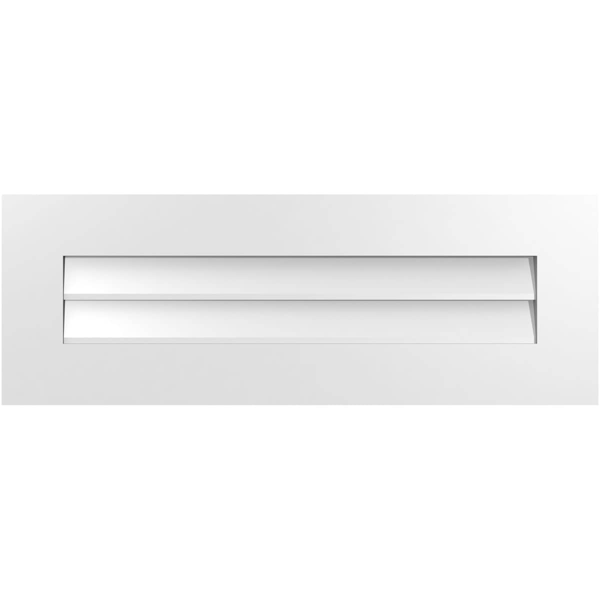 Ekena Millwork GVPVE34X1201SN 34-Inches x 12-Inches Off-white Rectangle PVC Gable Louver Vent