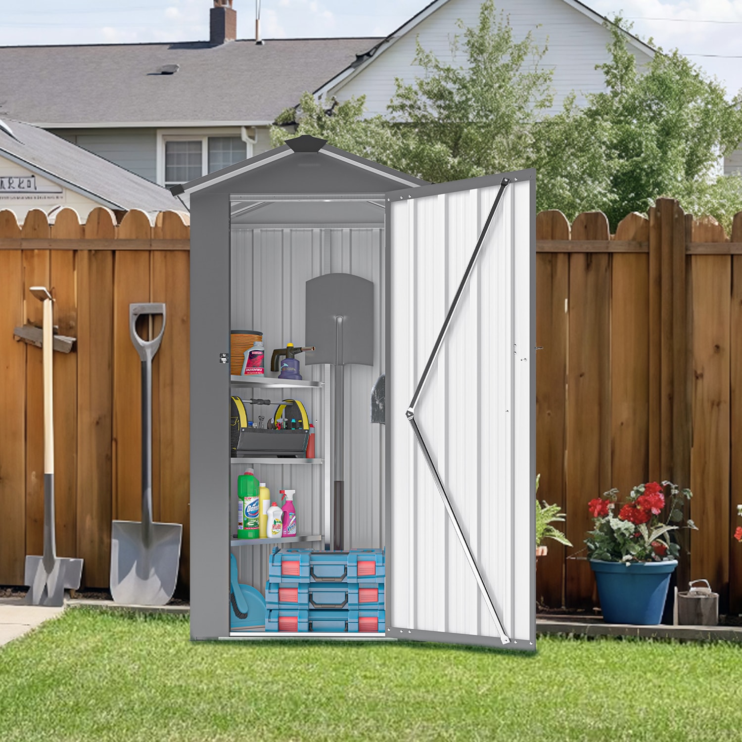GZMR GZ-CA83839 3-ft x 2-ft Galvanized iron Storage Shed