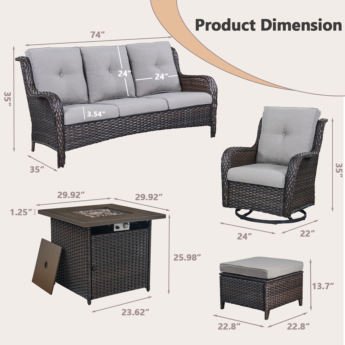 Rilyson FS013014023098-3 Patio-Conversation-Sets - View #4