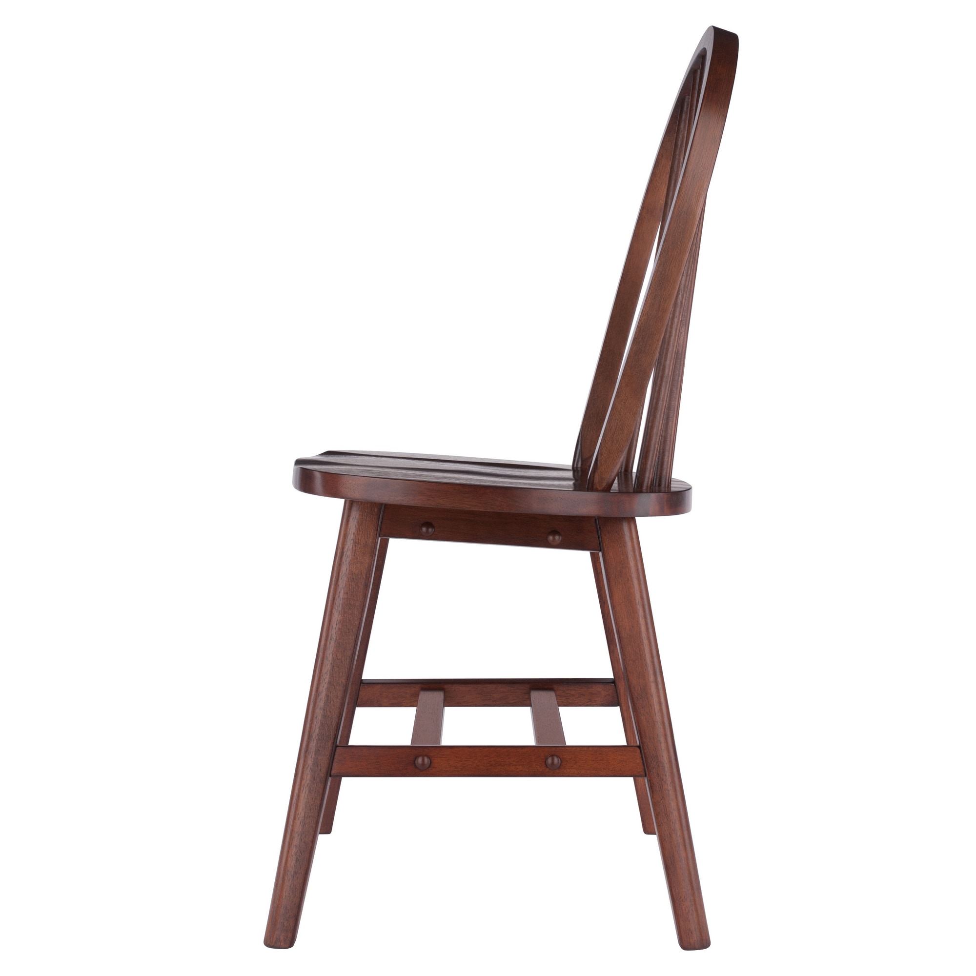 Walnut Windsor Medium Wood 2-Piece Dining Chair Set