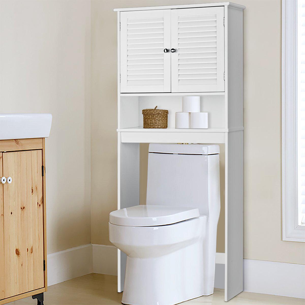 Costway 3 Shelf Over The Toilet Bathroom Space Saver Towel Storage