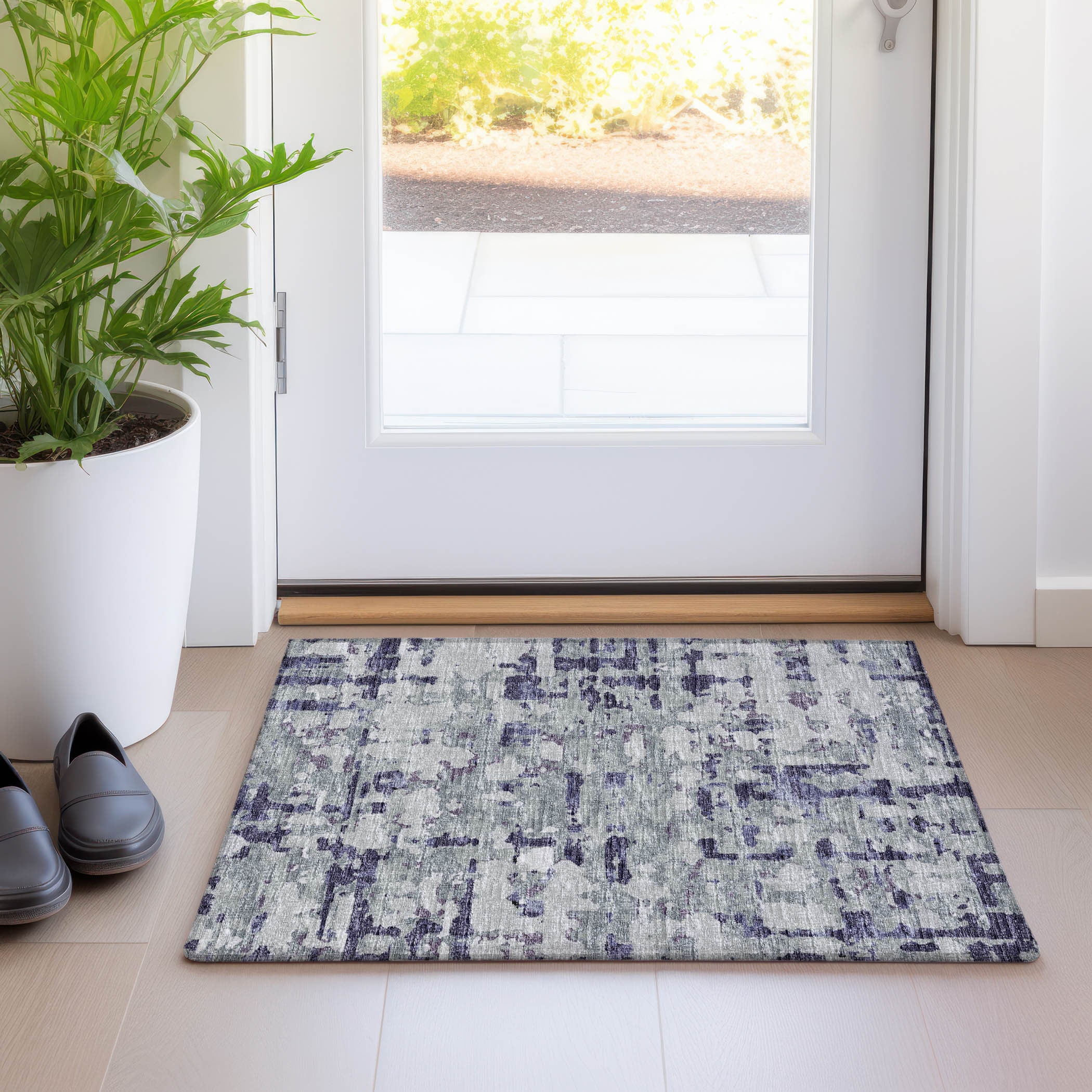 Addison Rugs AMF76PU20X30 Mayfield AMF76PU 2 x 3 (ft) Loomed Polyester Purple Rectangular Indoor Abstract Machine washable Area rug