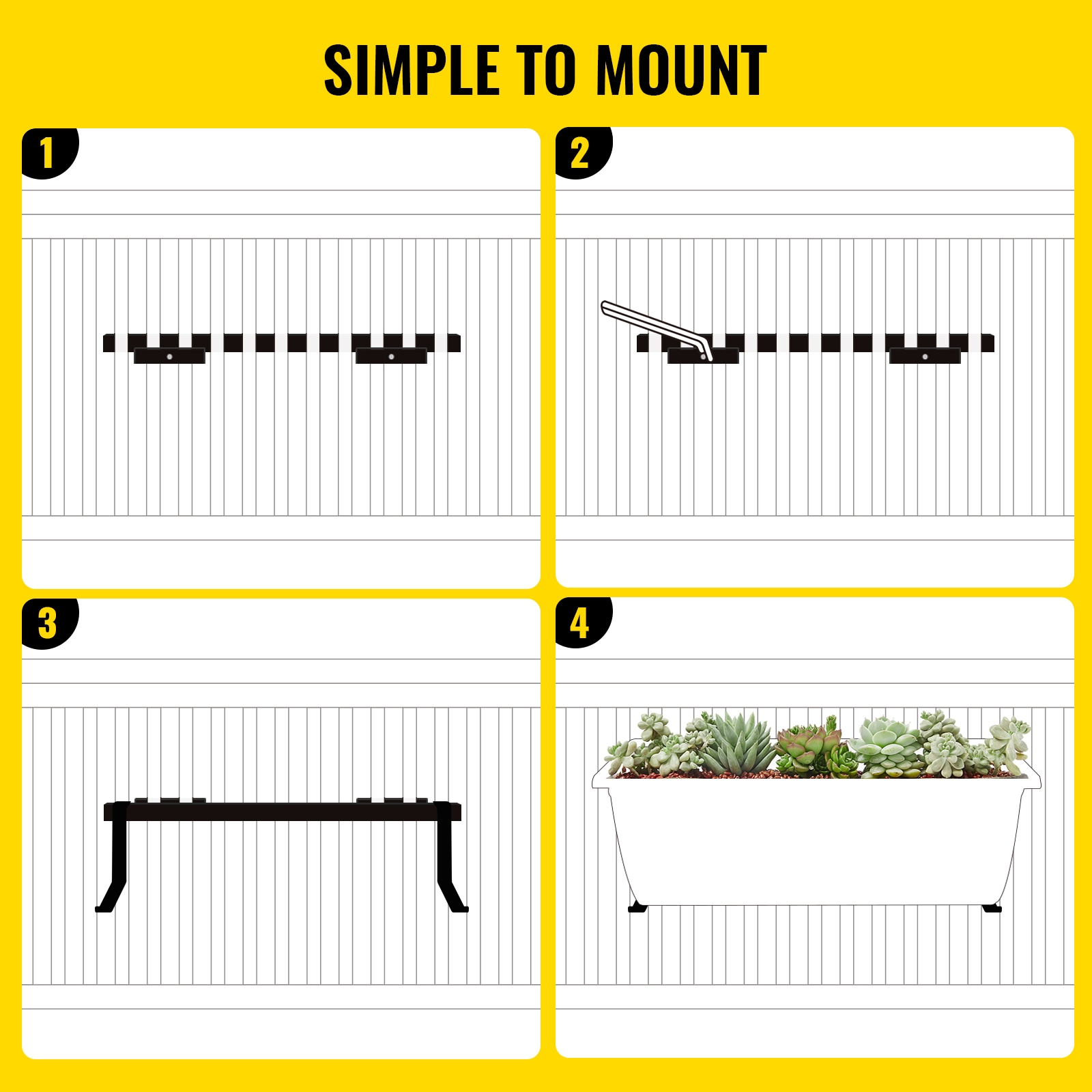 VEVOR YCJSZZZJ36RZRE3FLV0 Planter-Window-Box-Hardware - View #3