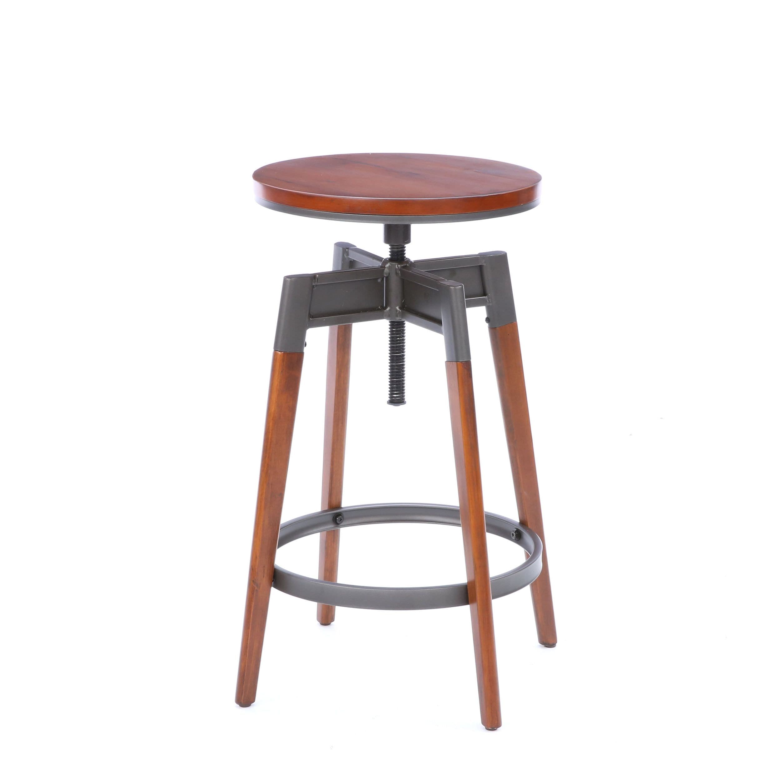 adjustable height wooden bar stools