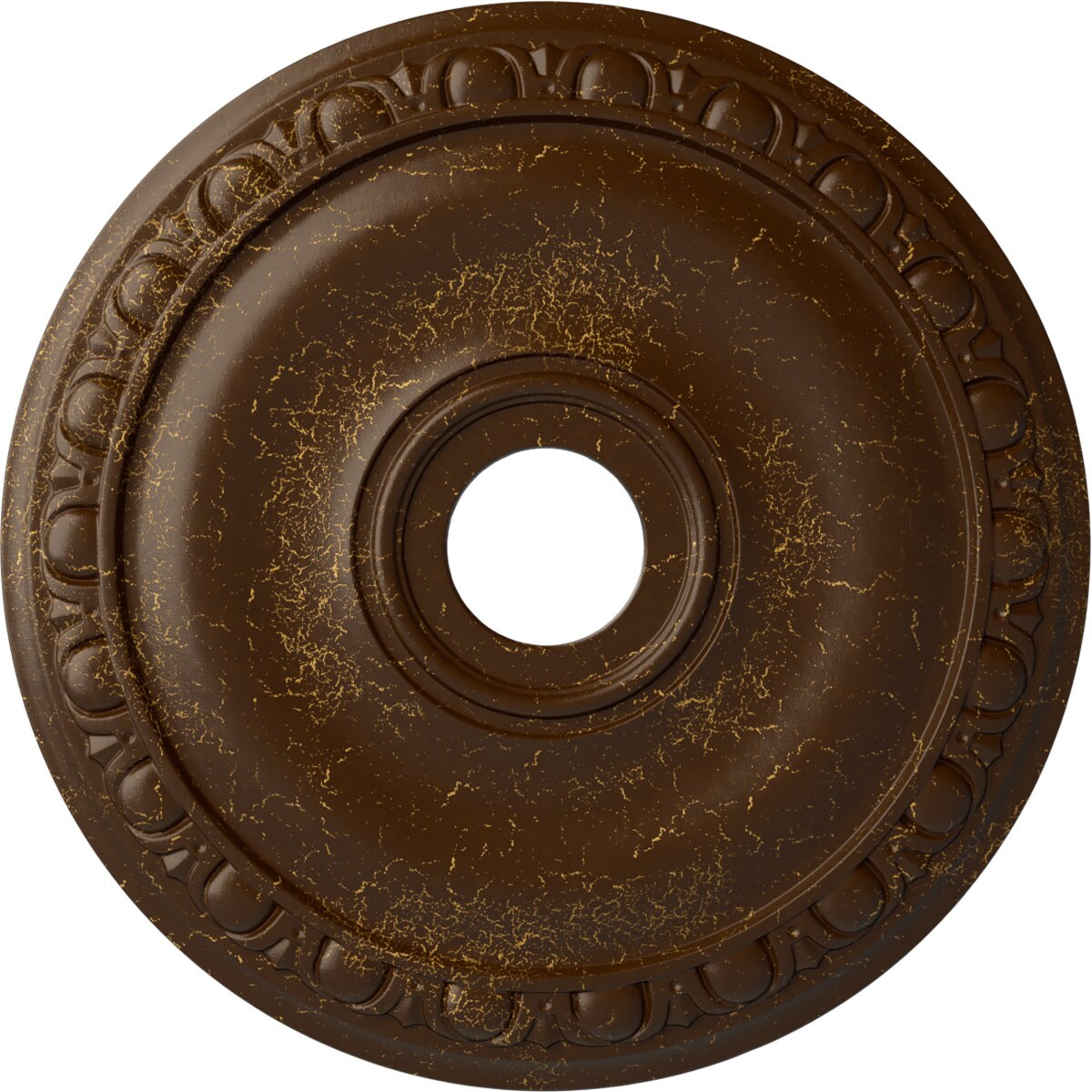 Ekena Millwork CM20JARBC Jackson 20-in W x 20-in L Painted Root Beer Crackle Polyurethane Whole Ceiling Medallion