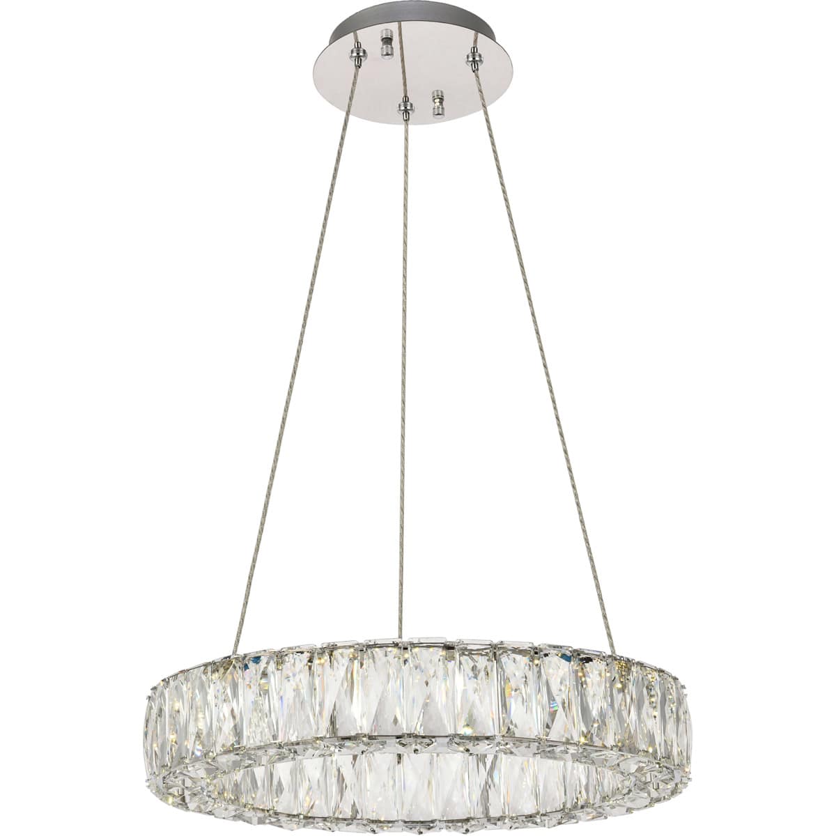 Elegant Lighting 1160733 3503D17C Monroe LED 18 inch Chrome Pendant Ceiling Light