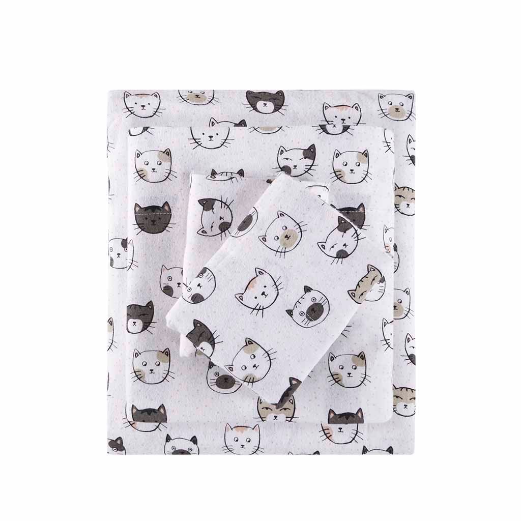 Gracie Mills GRACE-3551-02DI Atticus Cotton Flannel Printed Sheet Set