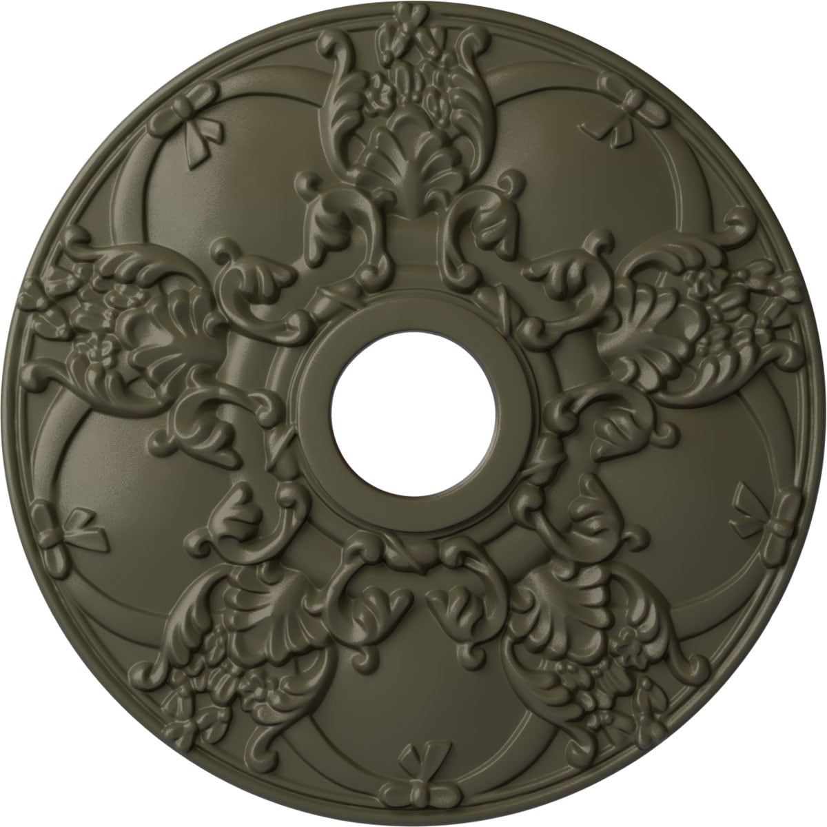 Ekena Millwork CM18NOWHF Norwich 18-in W x 18-in L Painted Witch Hazel Polyurethane Whole Ceiling Medallion