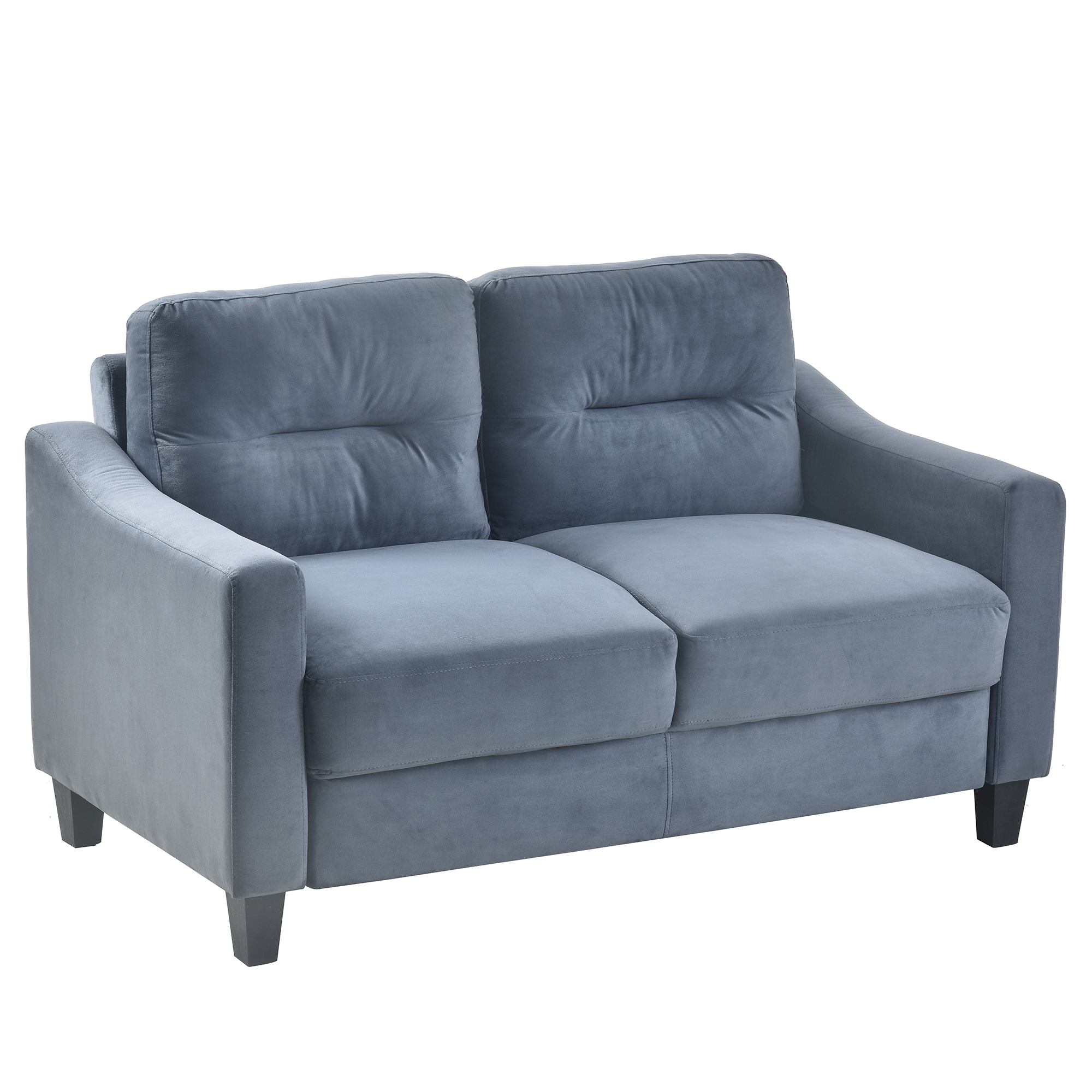 Bybafun YD2300012 54.3-in Modern Gray Velvet 2 -seater Loveseat