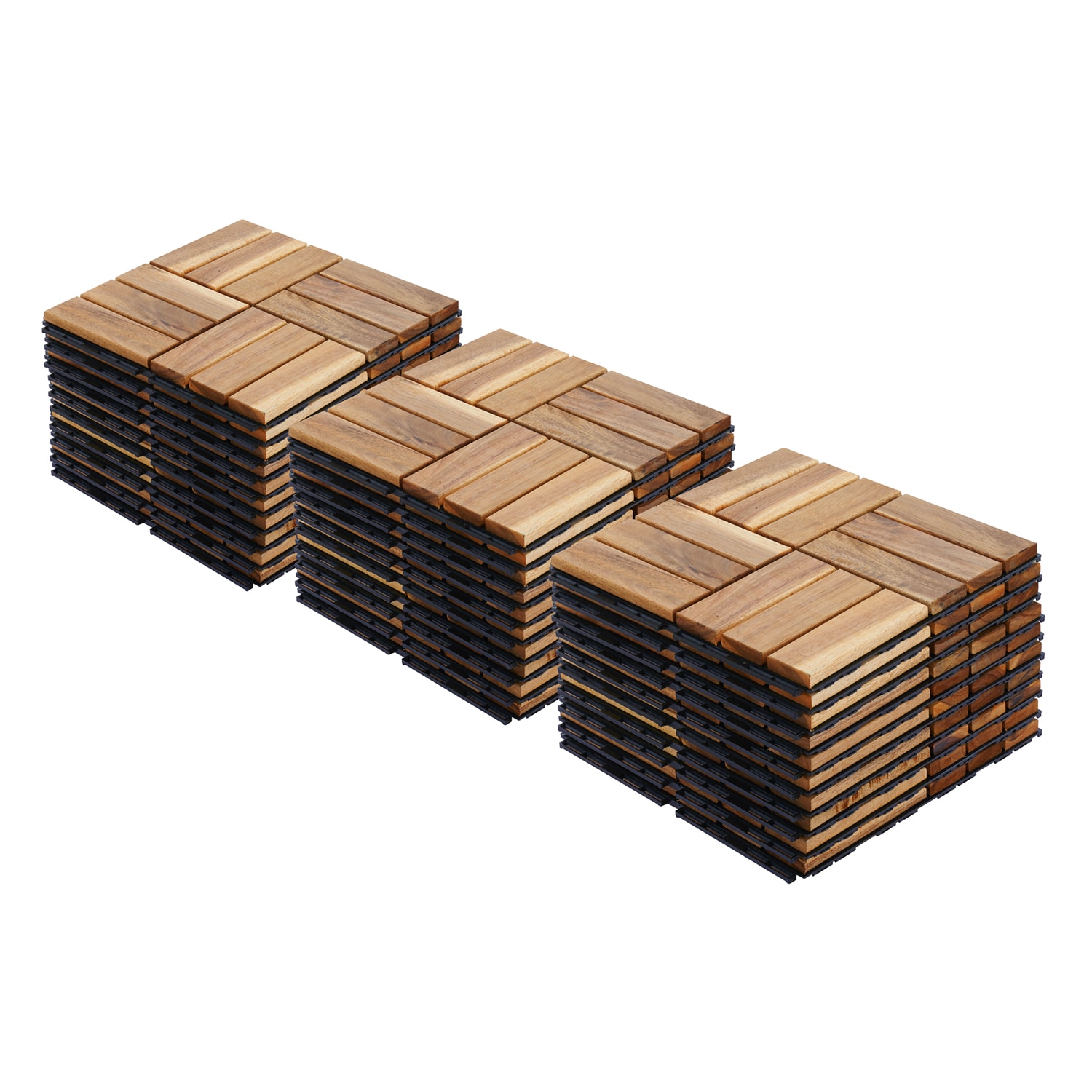 Bybafun YA1000020 12-in x 12-in 30 -Pack Yellow Prefinished Wood Deck tile ( 30-sq ft )