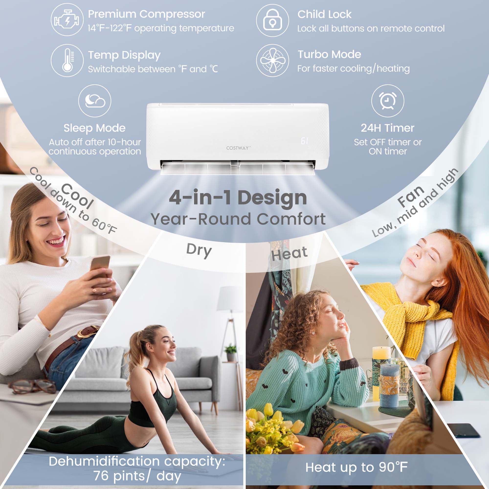 Costway LWS00228 Wall-Air-Conditioners - View #4