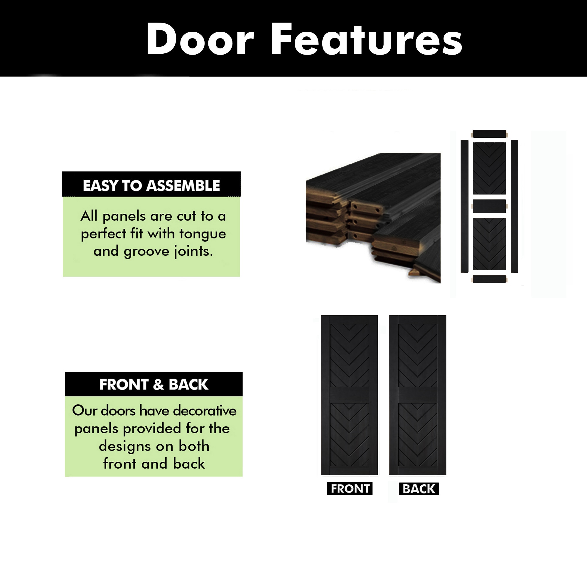HOMACER JT3-3284-BK Barn-Doors - View #3
