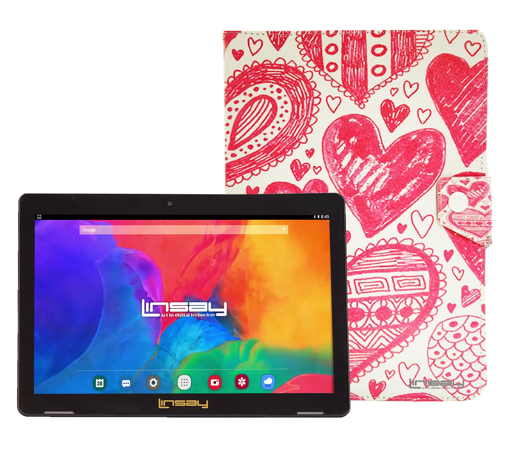 LINSAY F10XIPSCPWS 10.1-in 128 Android 13 Wi-fi Only Tablet with Case Included
