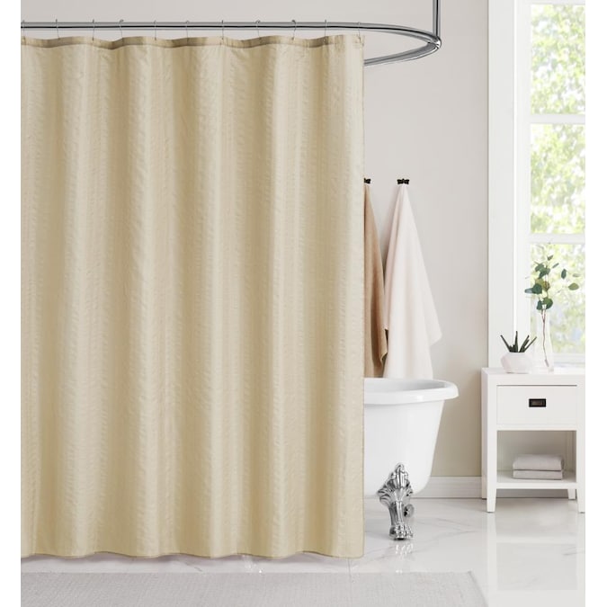 Polyester Gold Solid Shower Curtain, Cream Colored Shower Curtain