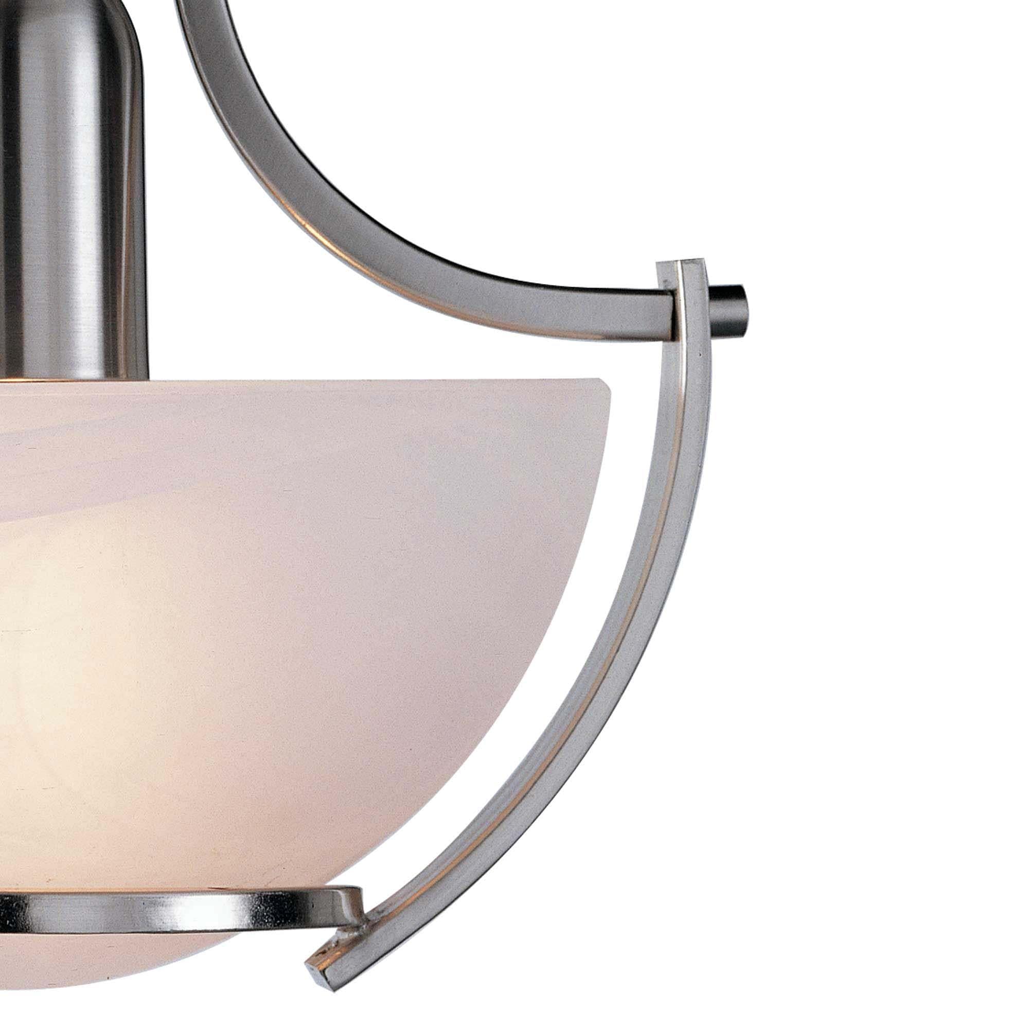 Brushed Nickel Alabaster Glass Semi Flush Mount Light