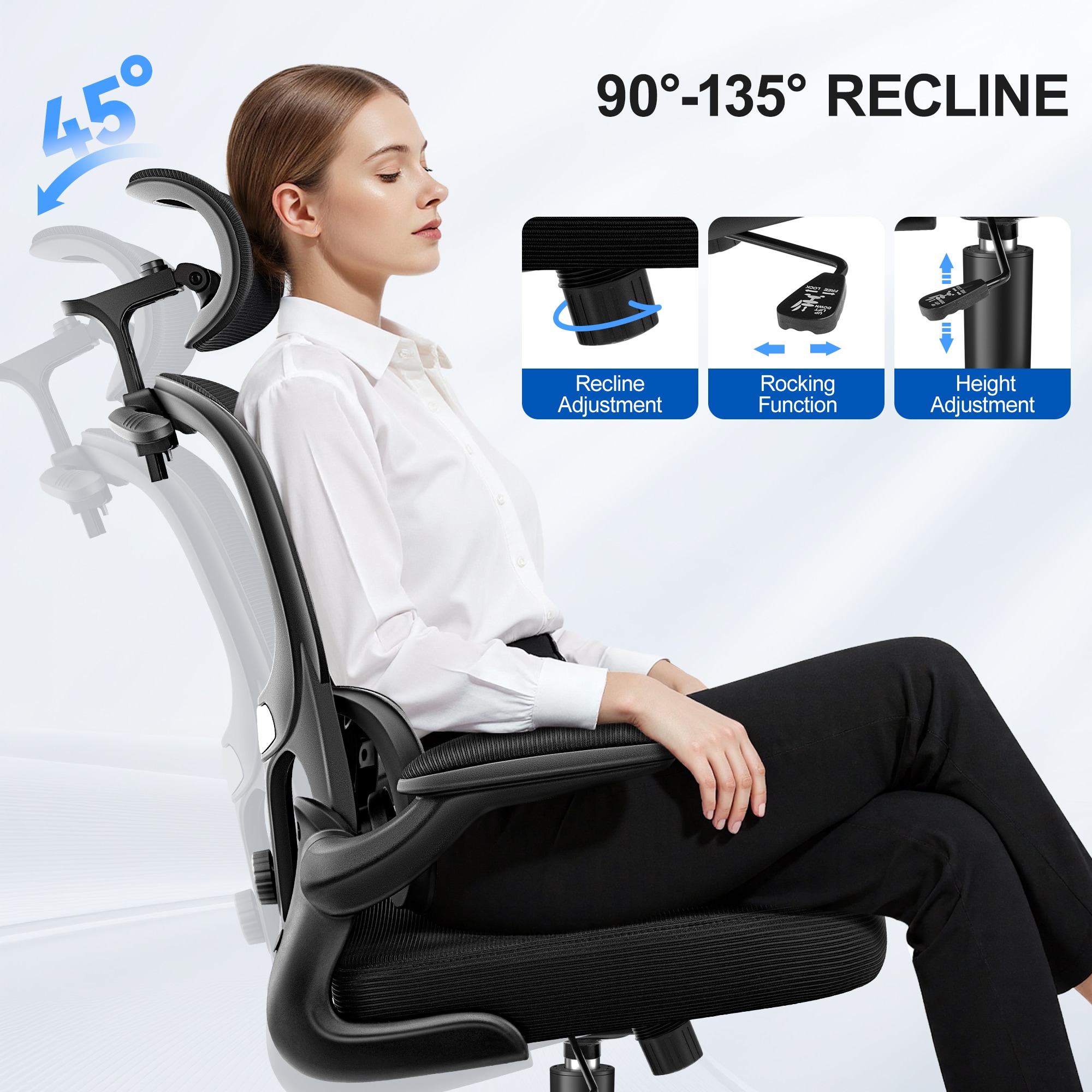 KERDOM 25KD04H-BLACK Office-Chairs - View #4