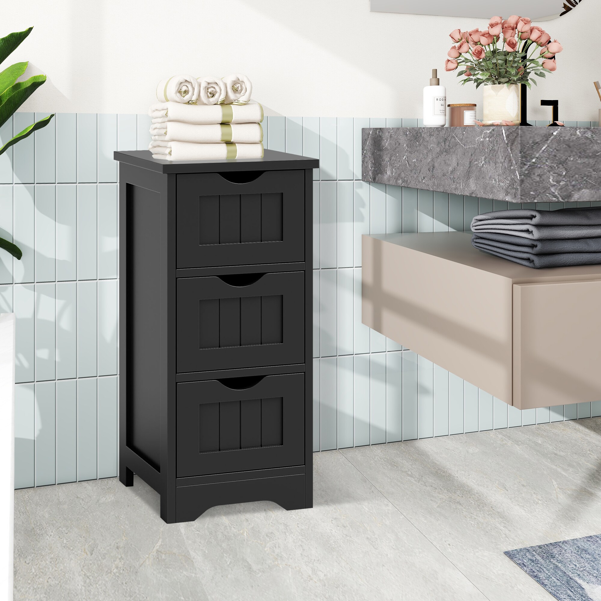WELLFOR OUJ66968BK Linen-Cabinets - View #3