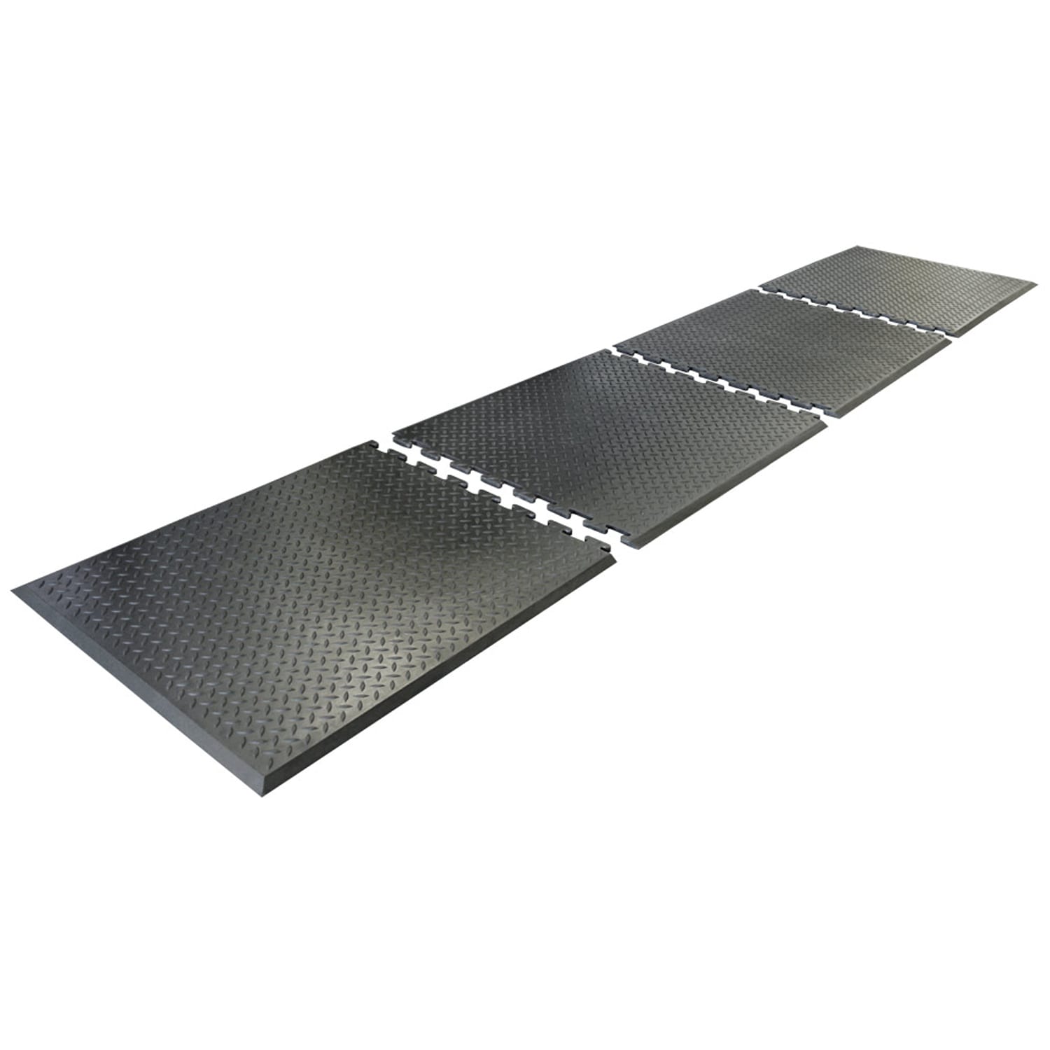 Rubber-Cal 2-ft x 3-ft Interlocking End Tile Square Indoor or Outdoor Home  Anti-fatigue Mat