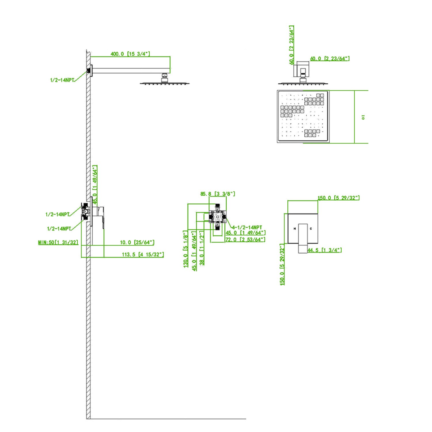 LOVMOR SF-WS-W153391070 Showerhead-Bar-Panels - View #2