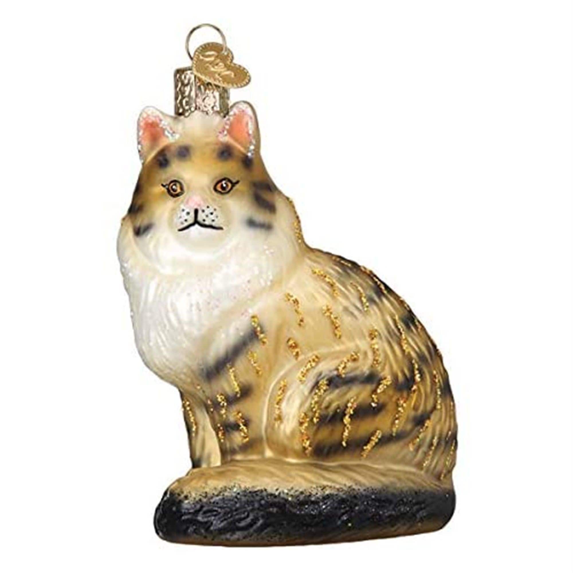 Old World Christmas 729343125835 Blown Glass Ornament for Christmas Tree - Maine Coon Cat