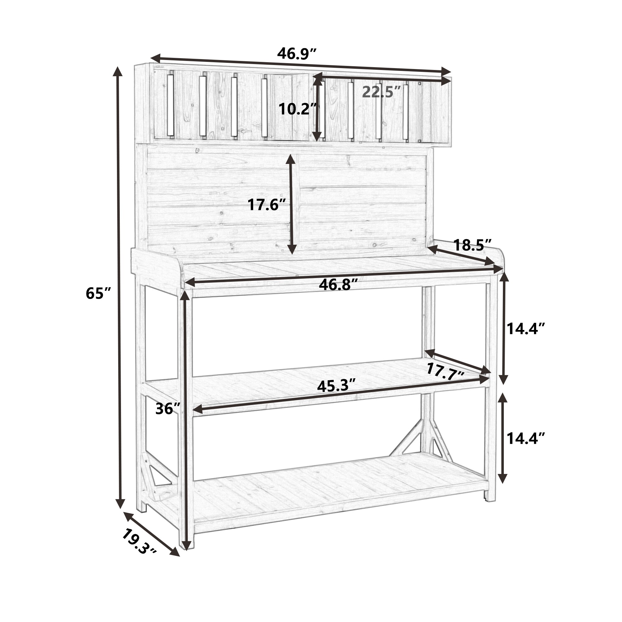 Clihome CL-TP717WF323LBW Potting-Benches - View #16