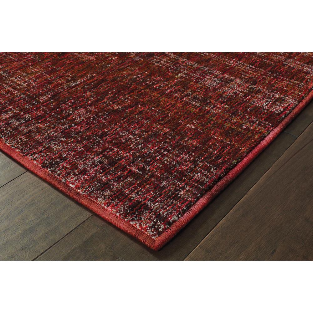 Red and Rust Synthetic Oriental Runner Rug, 2'3" x 8'