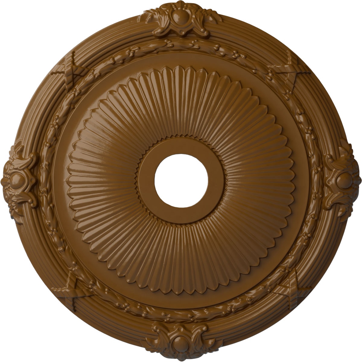 Ekena Millwork CM27HESTF Heaton 27.5-in W x 27.5-in L Painted Smokey Topaz Polyurethane Whole Ceiling Medallion