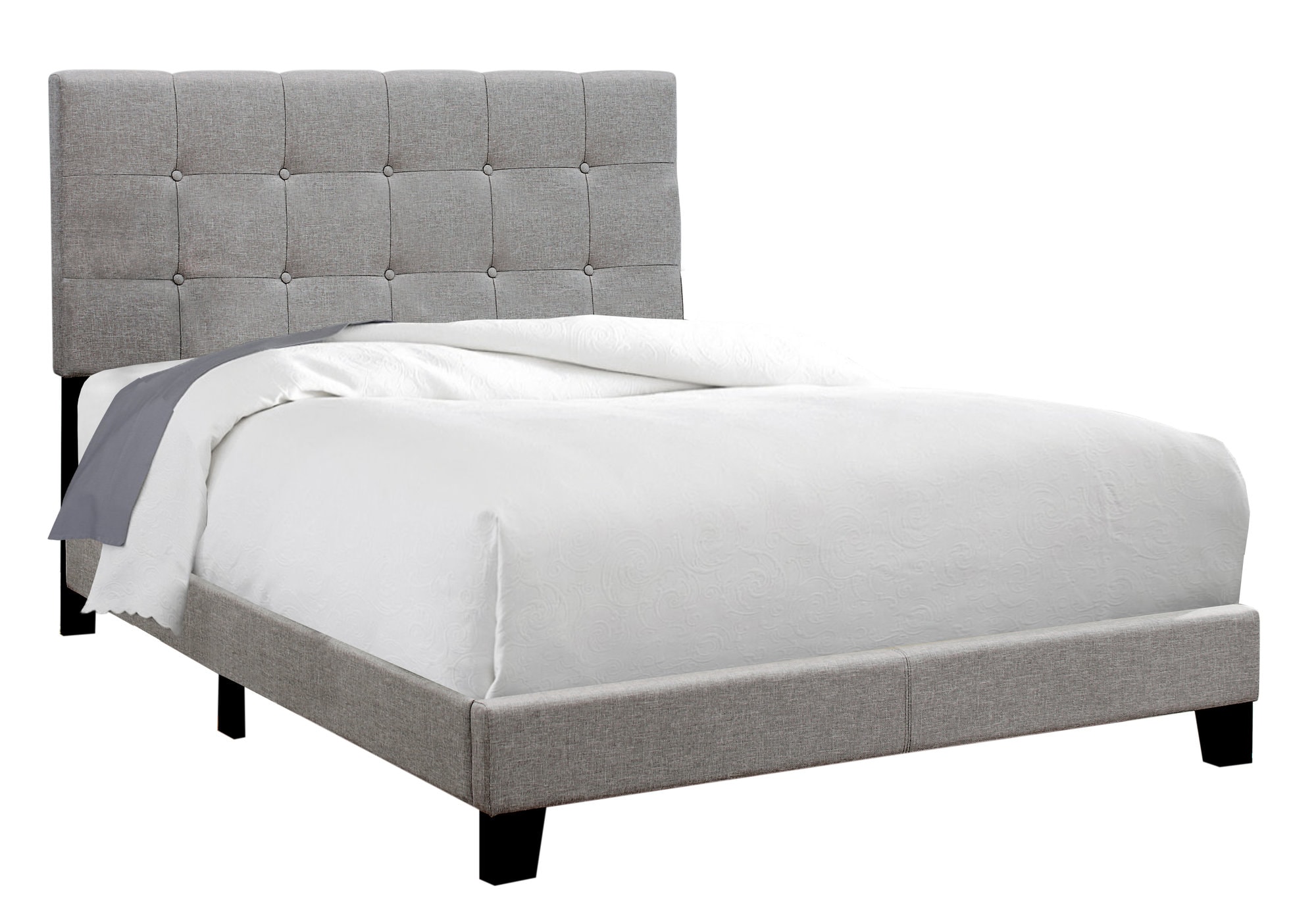 Monarch Specialties Bed Full Size, Grey Bed Frame Full