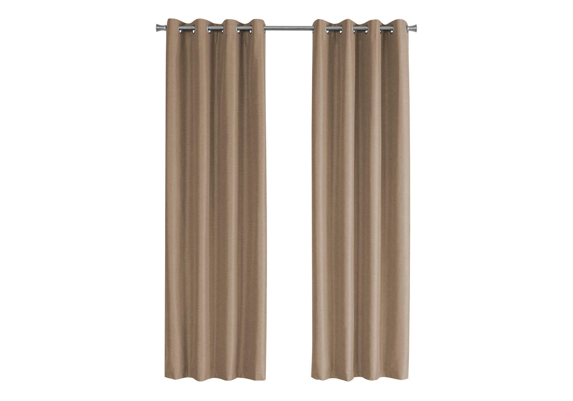 LOVMOR Curtain Panel 2pcs Set Blackout Grommet Brown Thermal Polyester 54x95