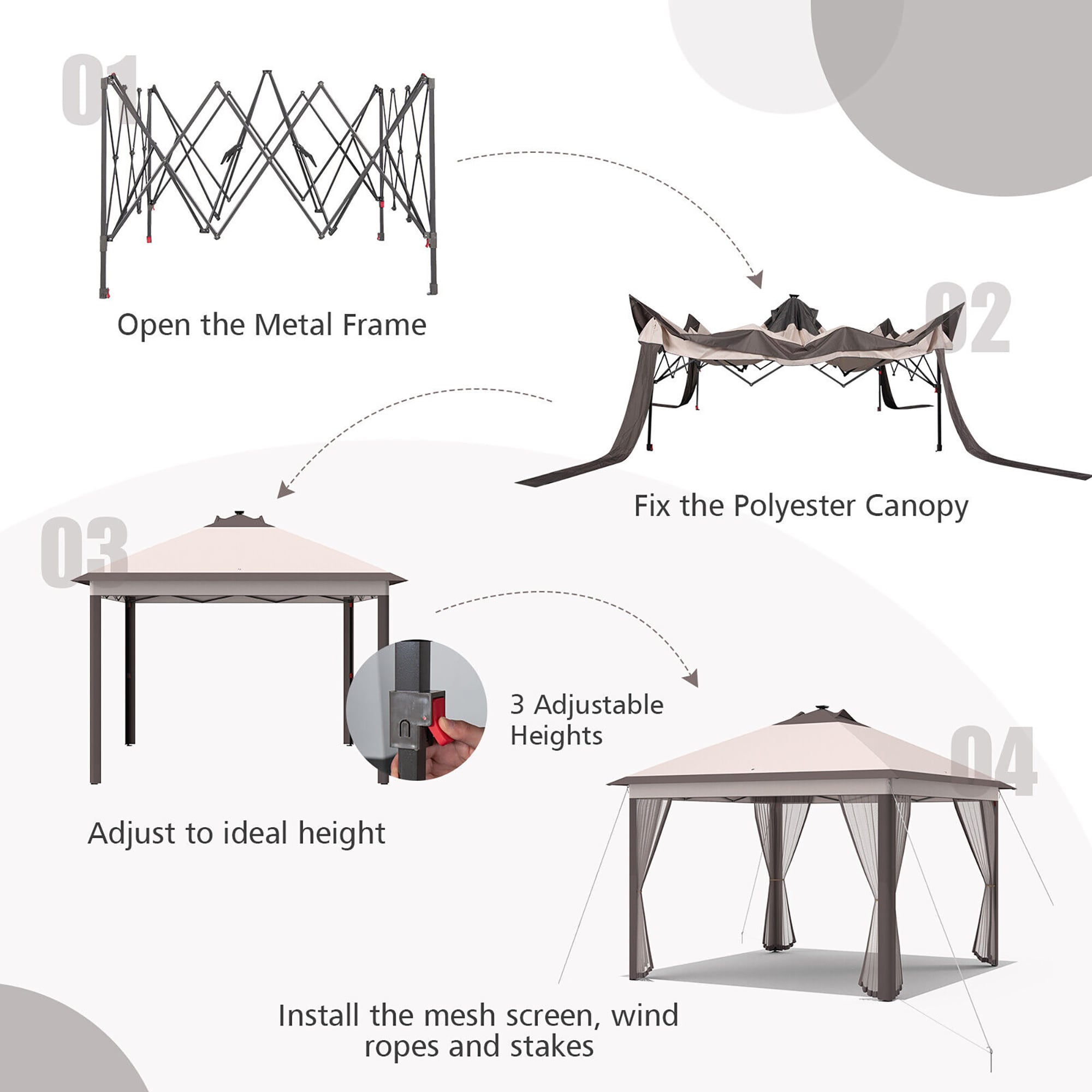 Forclover HYFW-G71BE Wood-Resin-Gazebos - View #8