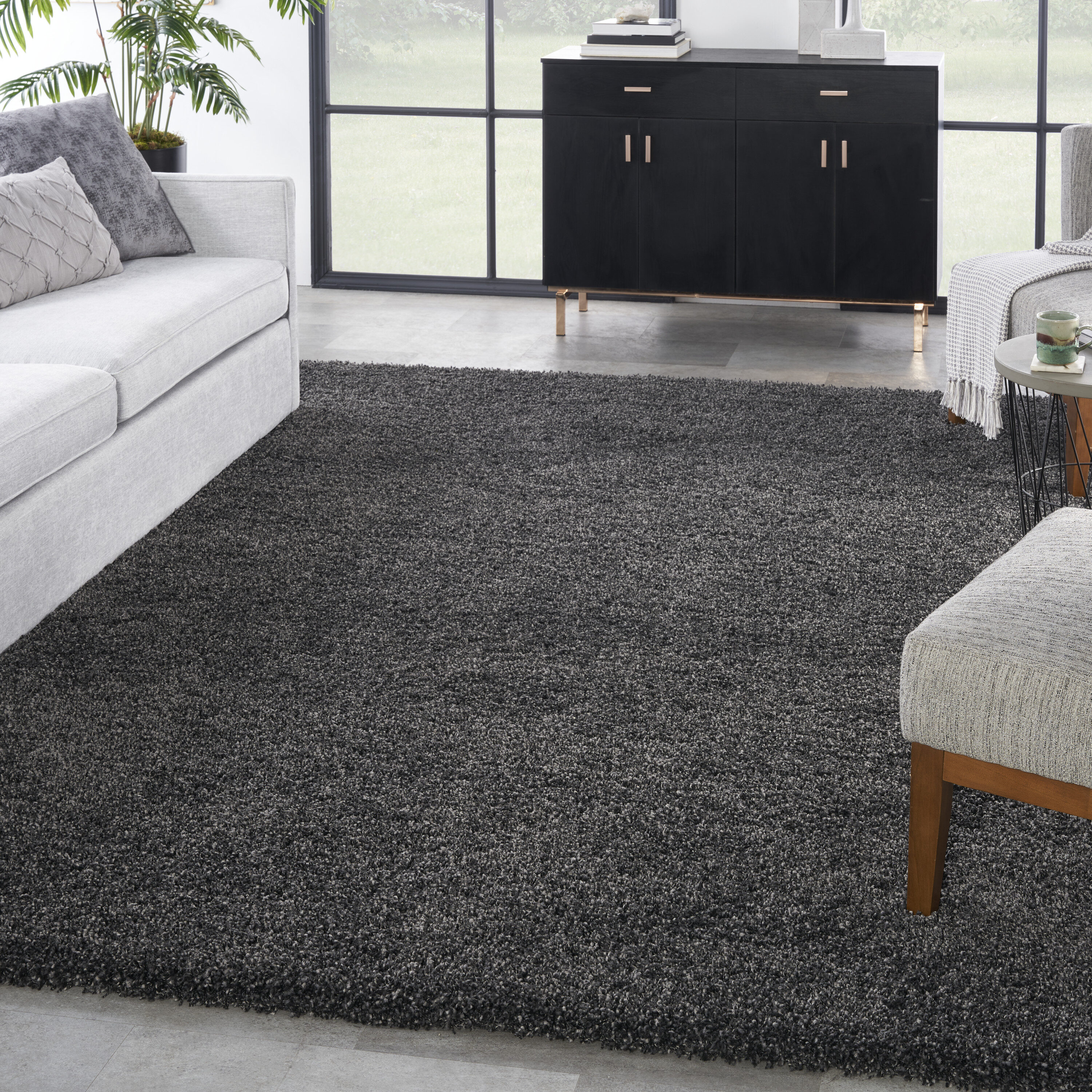 Nourison Amore 8 x 10 Dark Gray Indoor Abstract Area Rug in the Rugs ...