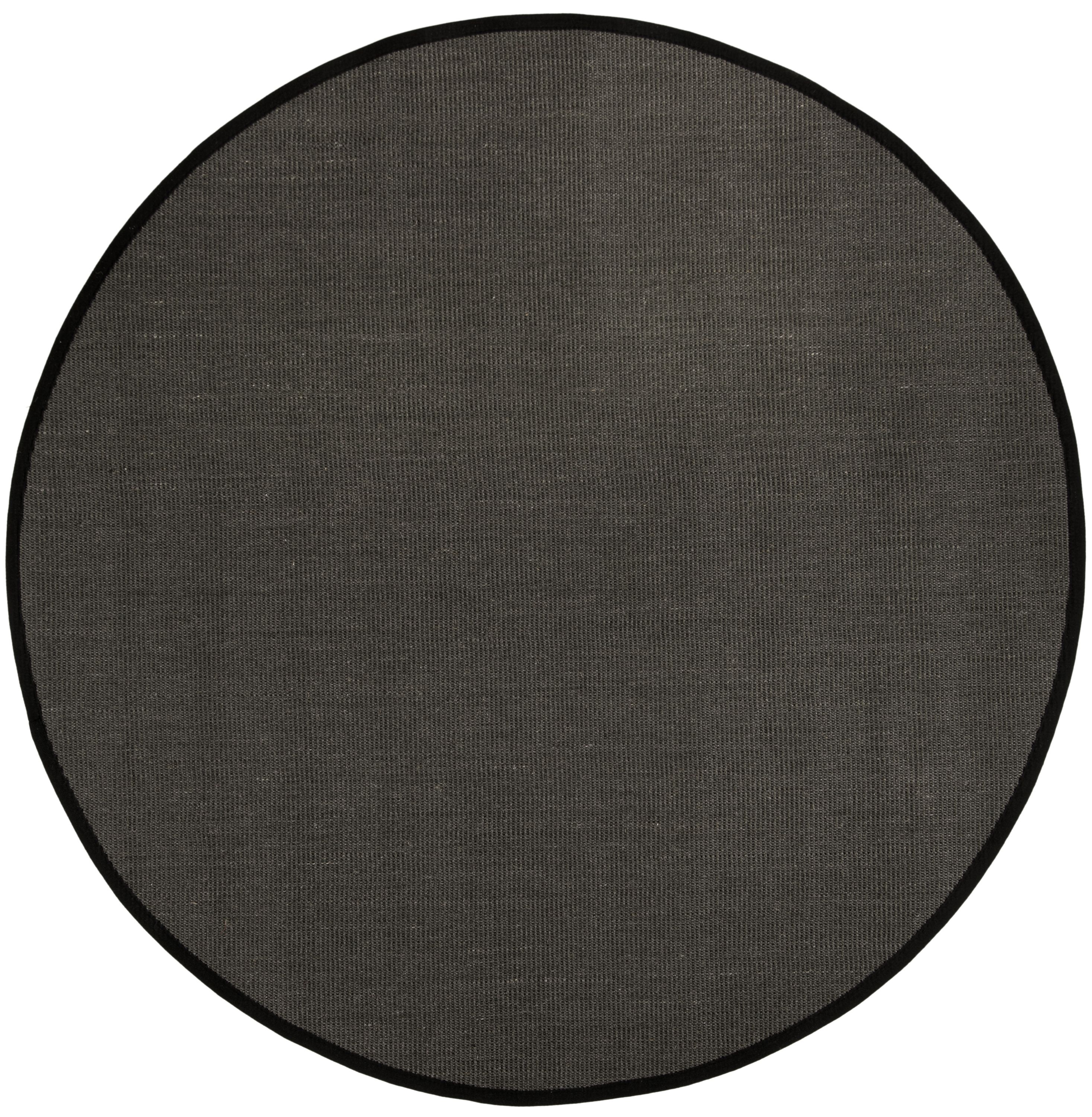 Safavieh NF131D-6R Natural Fiber Tobias 6 x 6 (ft) Loomed Sisal Anthracite/Black Round Indoor Solid Farmhouse/Cottage Area rug
