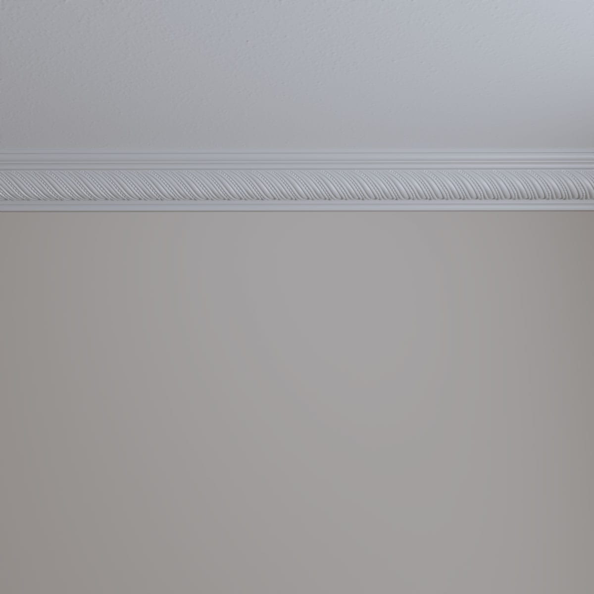 Primed White Beaded Rope Polyurethane Crown Moulding