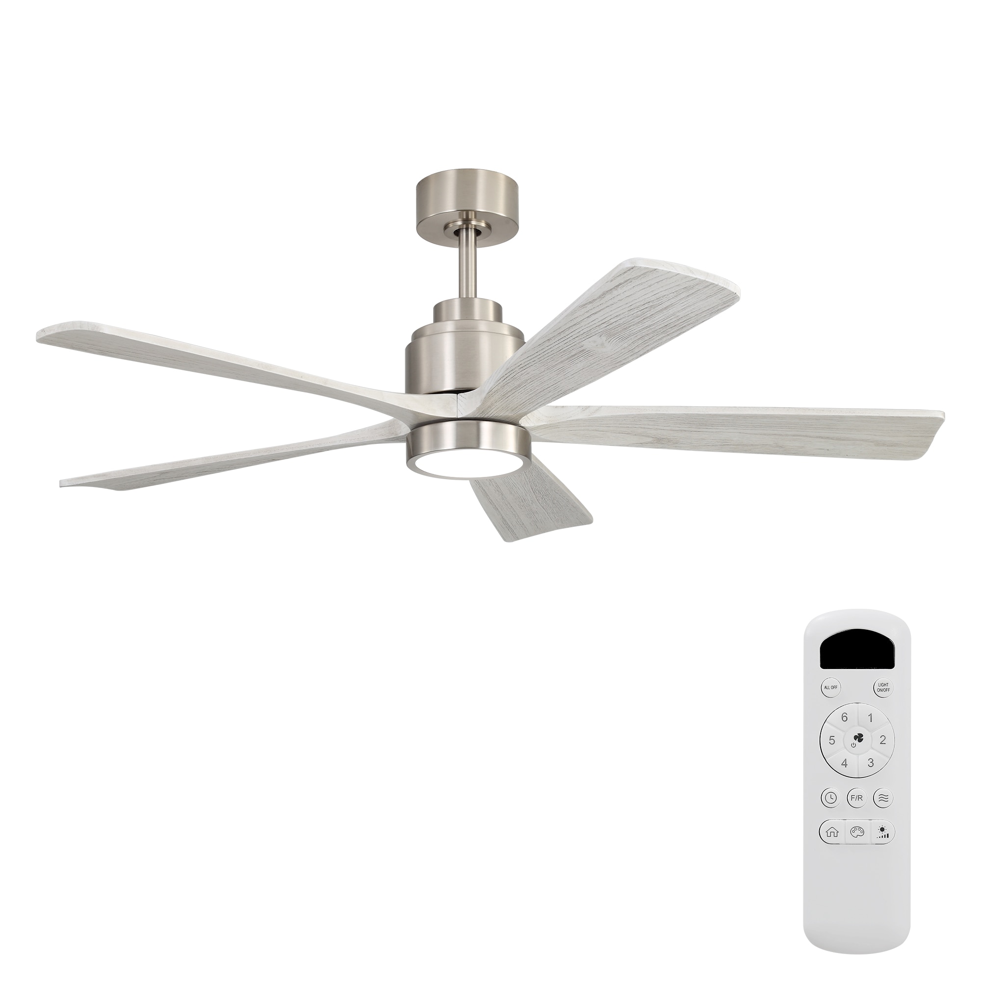 Blisstyle 52-in Black with Modern ABS Blades Ceiling Fan With Light 5-Blade