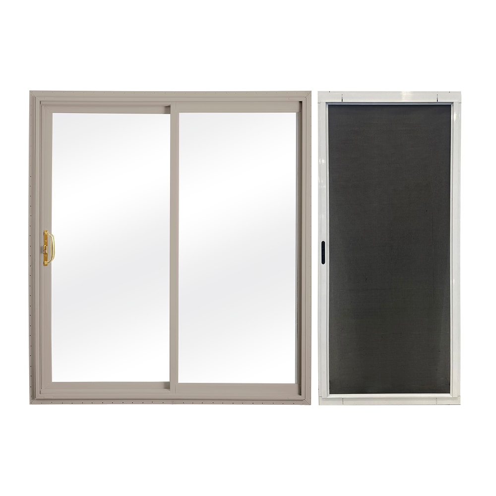 RELIABILT  72-in x 80-in Clay Vinyl Universal Sliding Double Patio Door with Screen