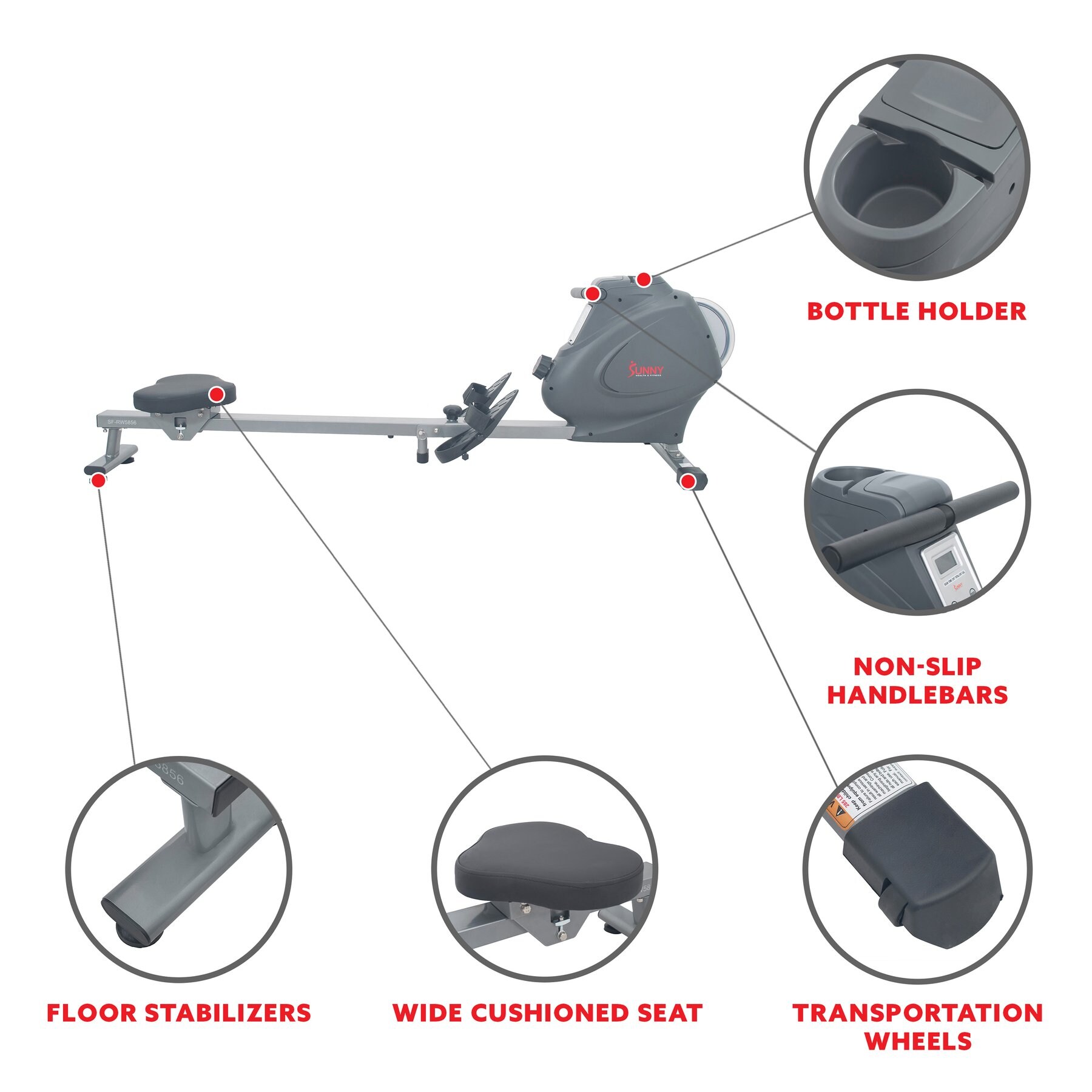 Sunny Health & Fitness SF-RW5856 Rowing-Machines - View #4
